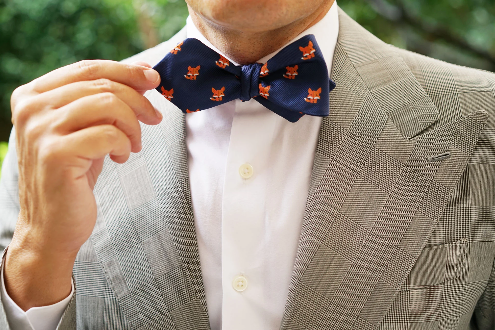 North American Kit Fox Diamond Self Bow Tie - Image 8