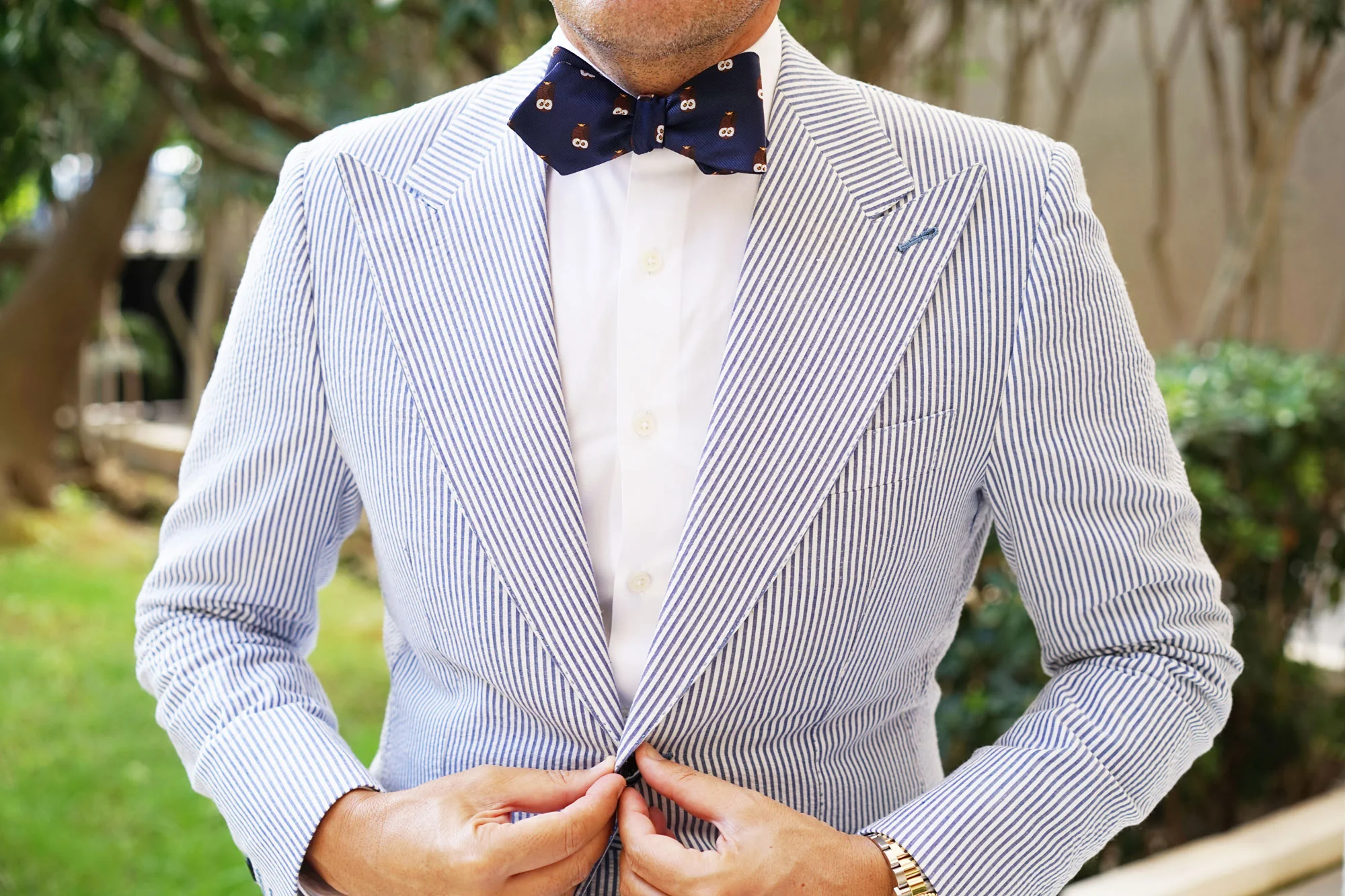 Northern Brown Owl Diamond Self Bow Tie - Image 4