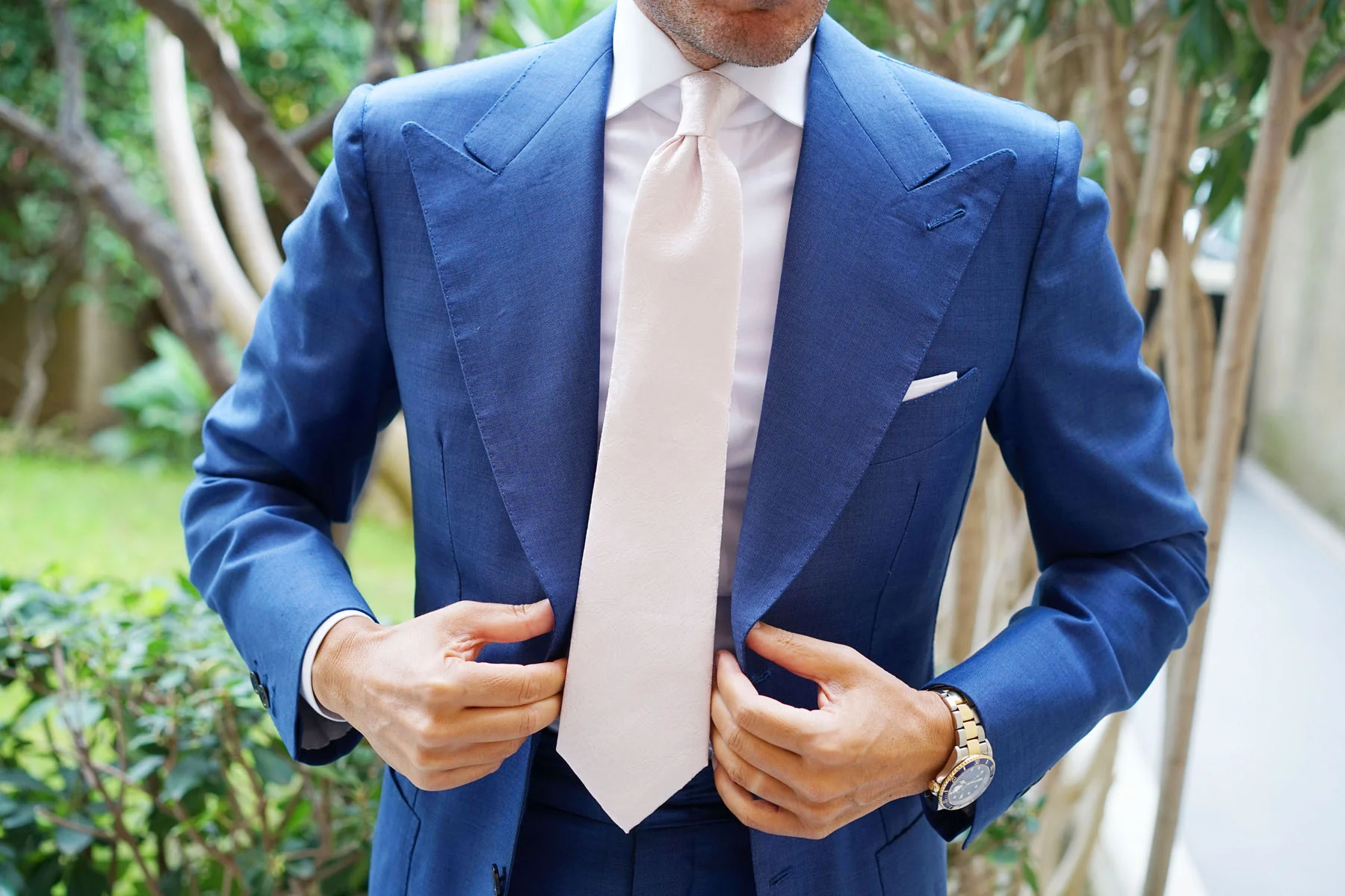 Nude Pink Paisley Necktie - Image 9