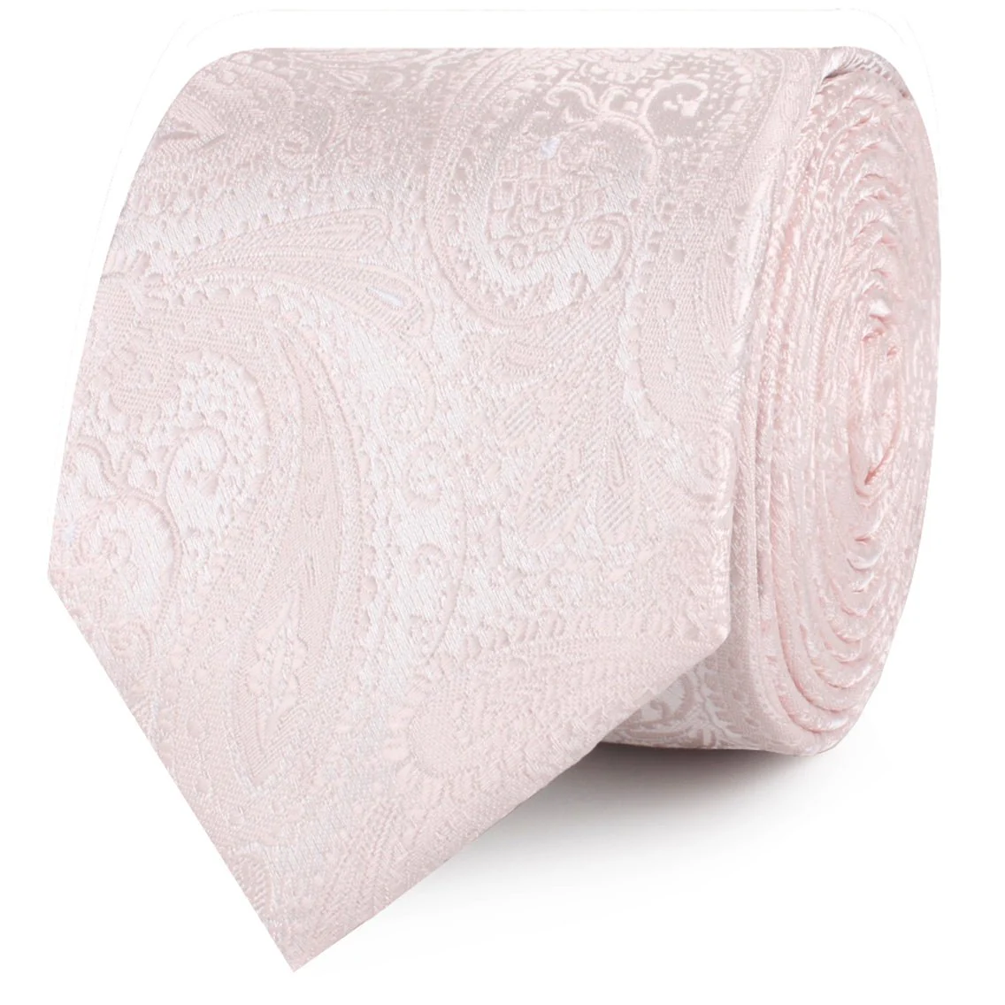 Nude Pink Paisley Skinny Tie - Image 2