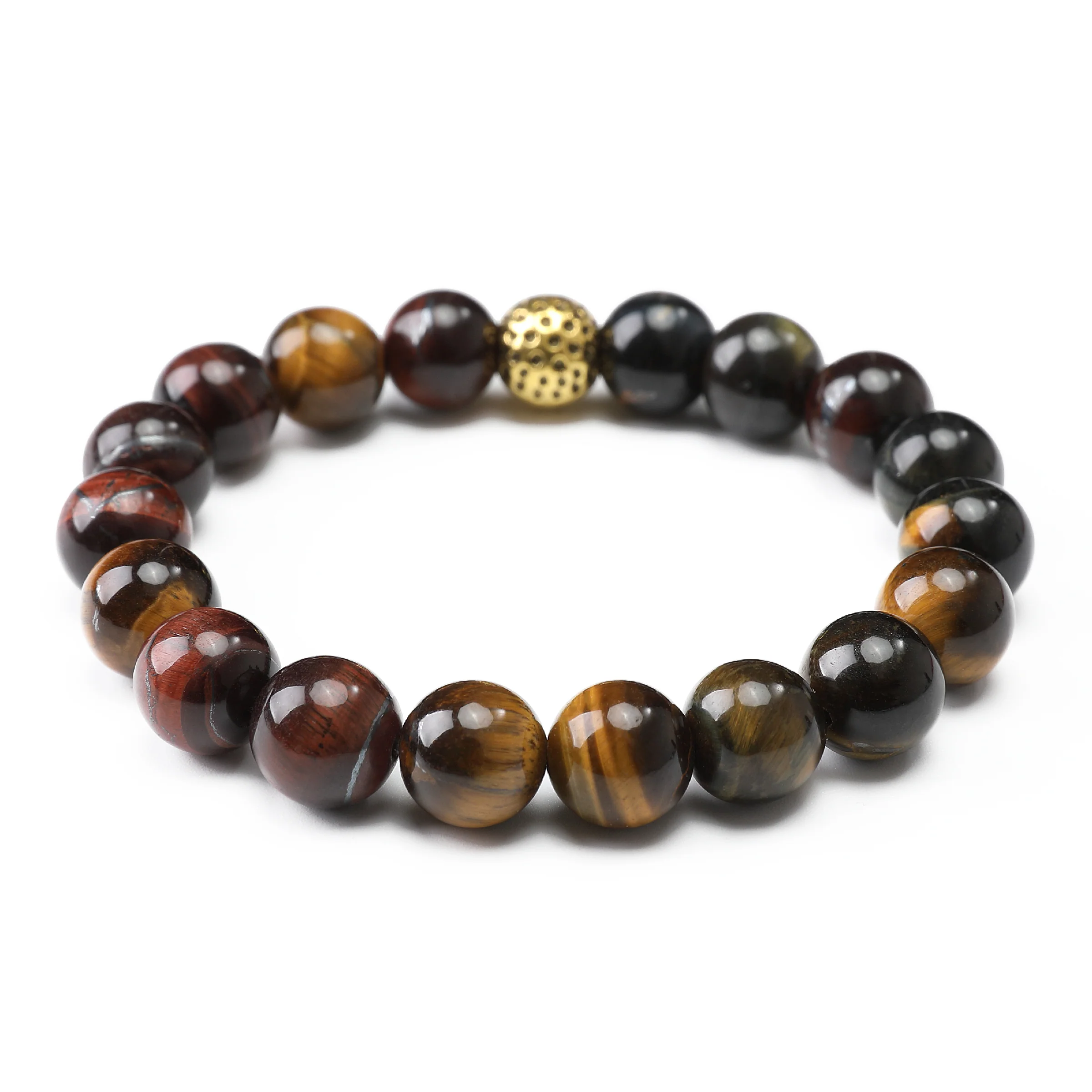 Oak Tiger's Eye Gold Lava Bracelet - Image 2