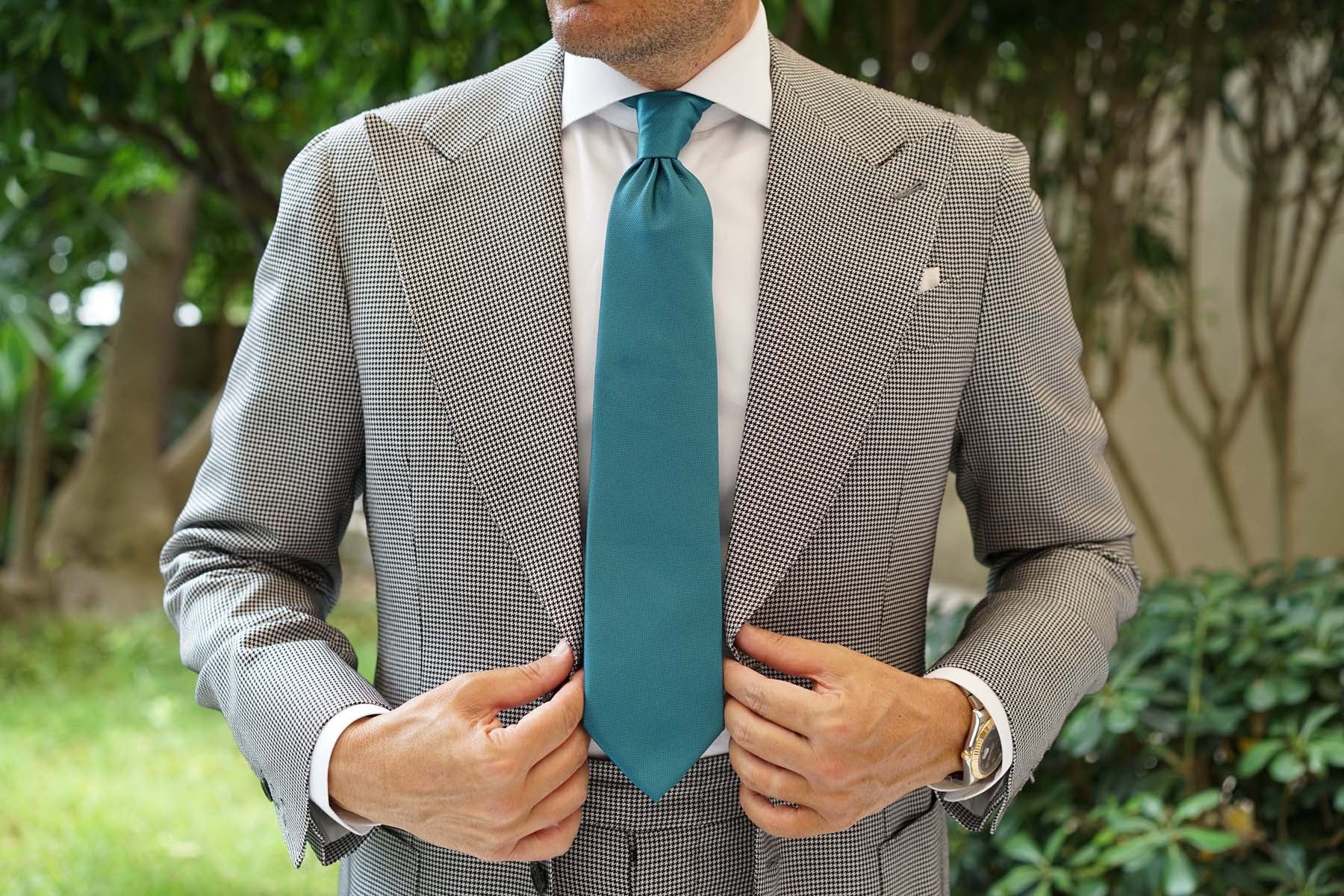 Oasis Blue Weave Necktie - Image 4
