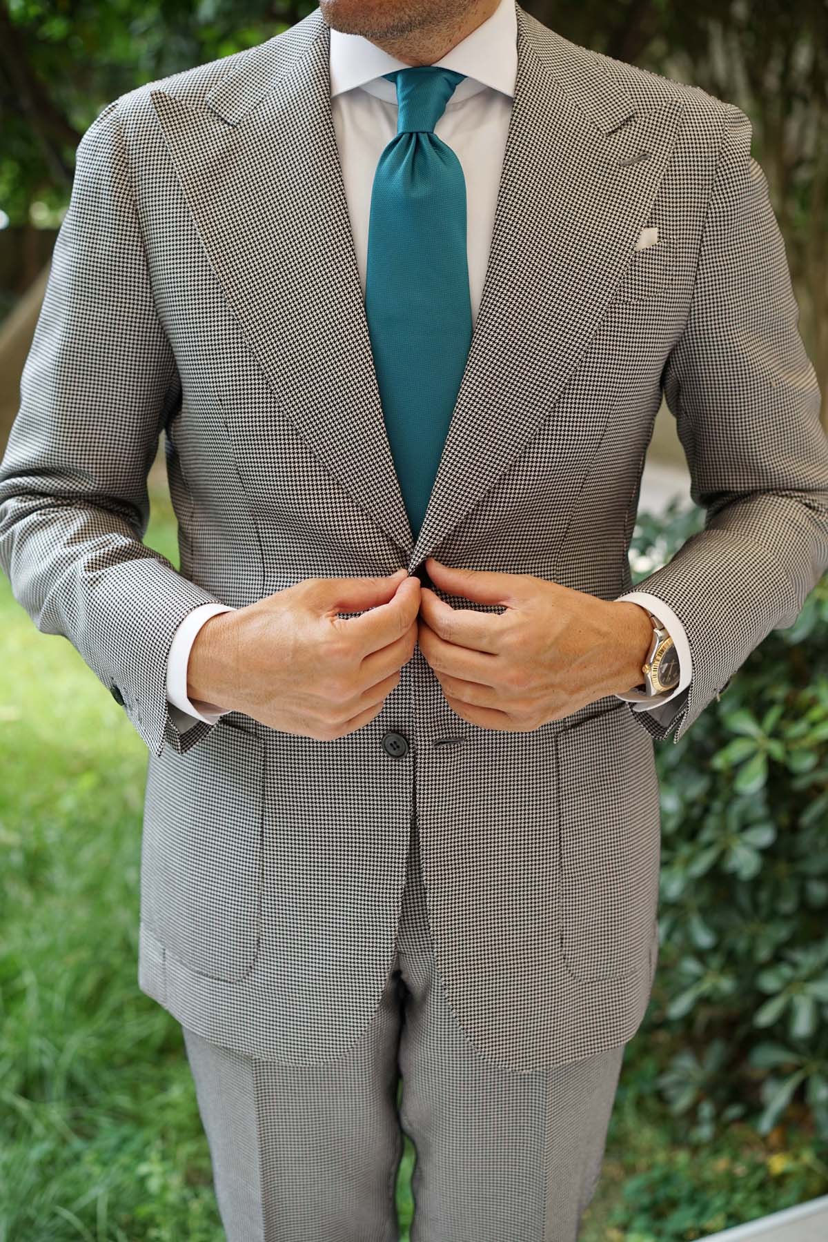 Oasis Blue Weave Necktie - Image 5
