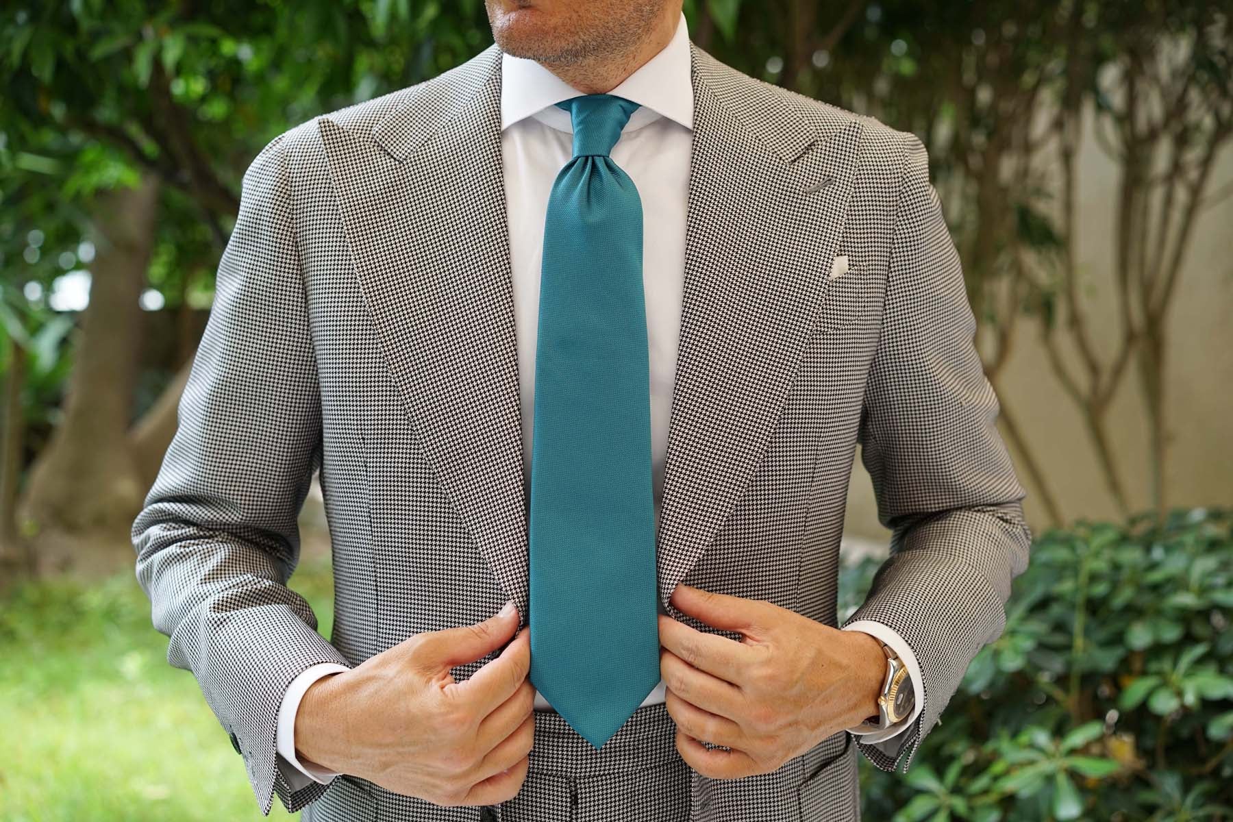 Oasis Blue Weave Necktie - Image 8