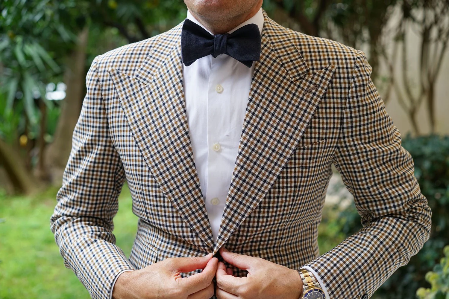 Öland Navy Blue Linen Self Bow Tie - Image 4