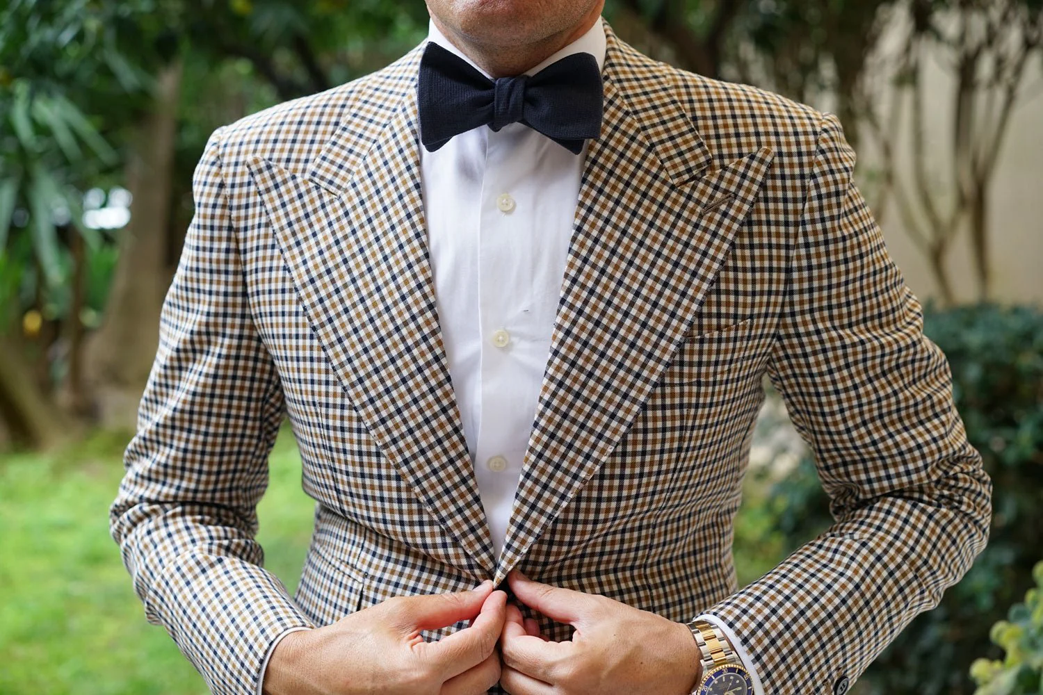 Öland Navy Blue Linen Self Bow Tie - Image 8