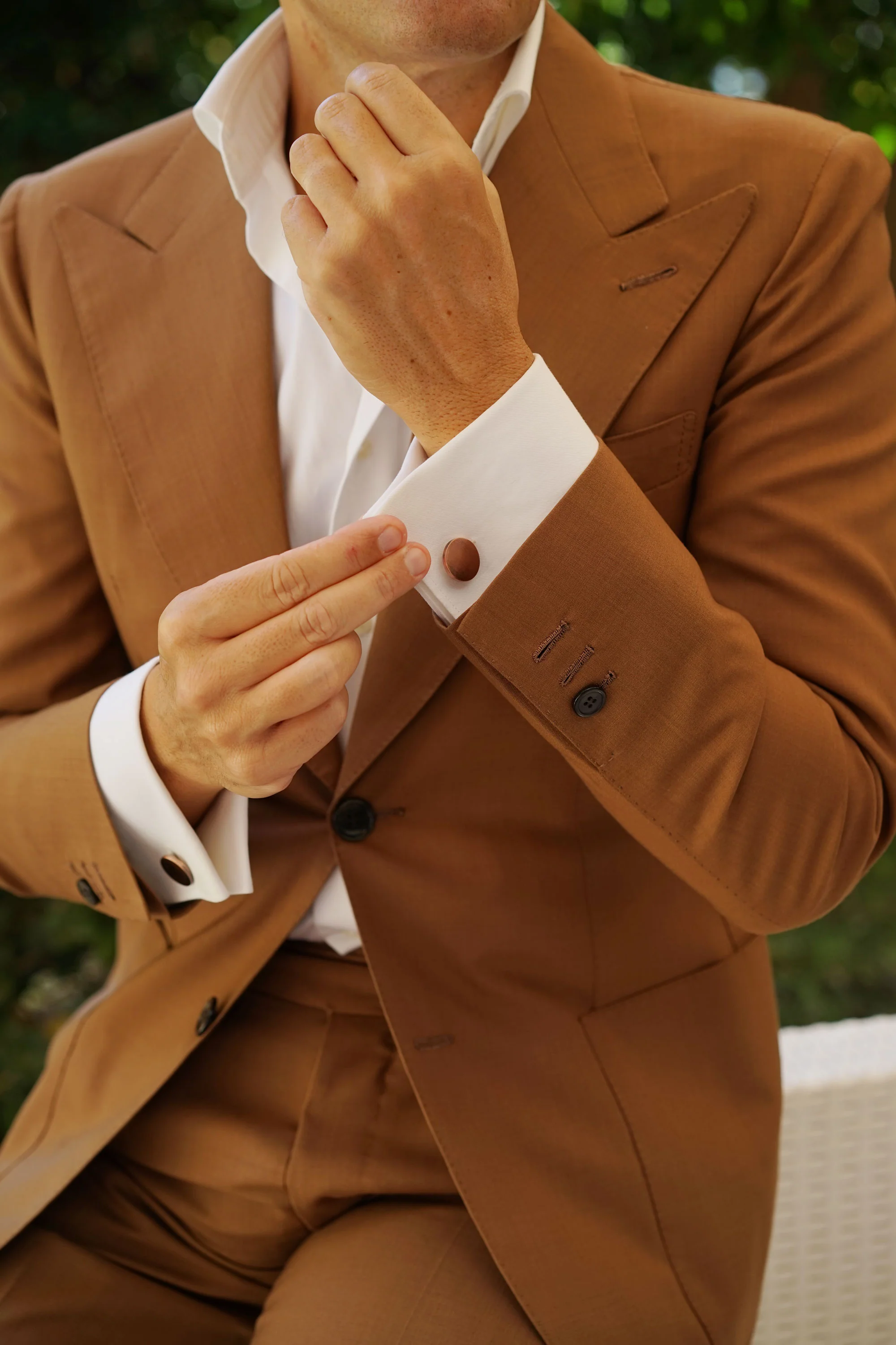 Old New York Antique Copper Circle Cufflinks - Image 4