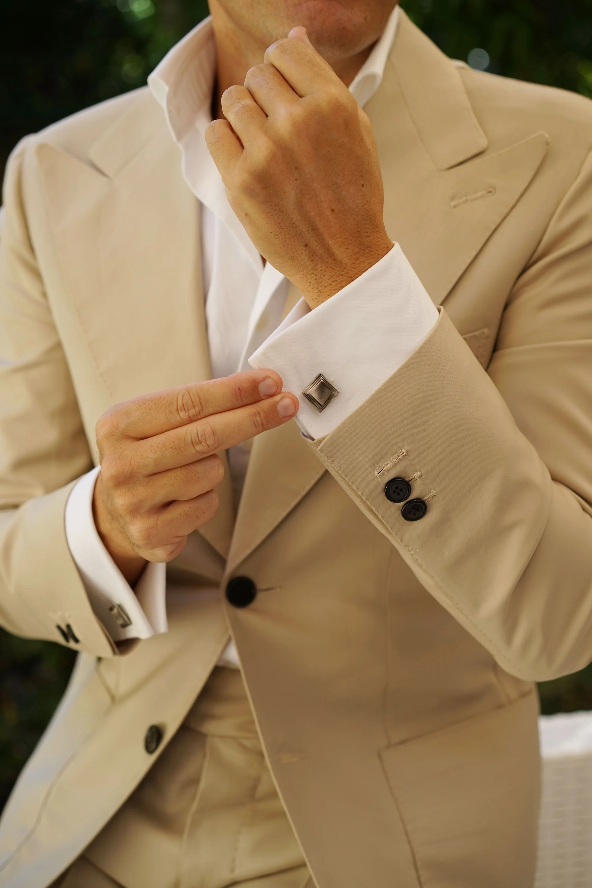 Olivander Antique Silver Square Cufflinks - Image 6