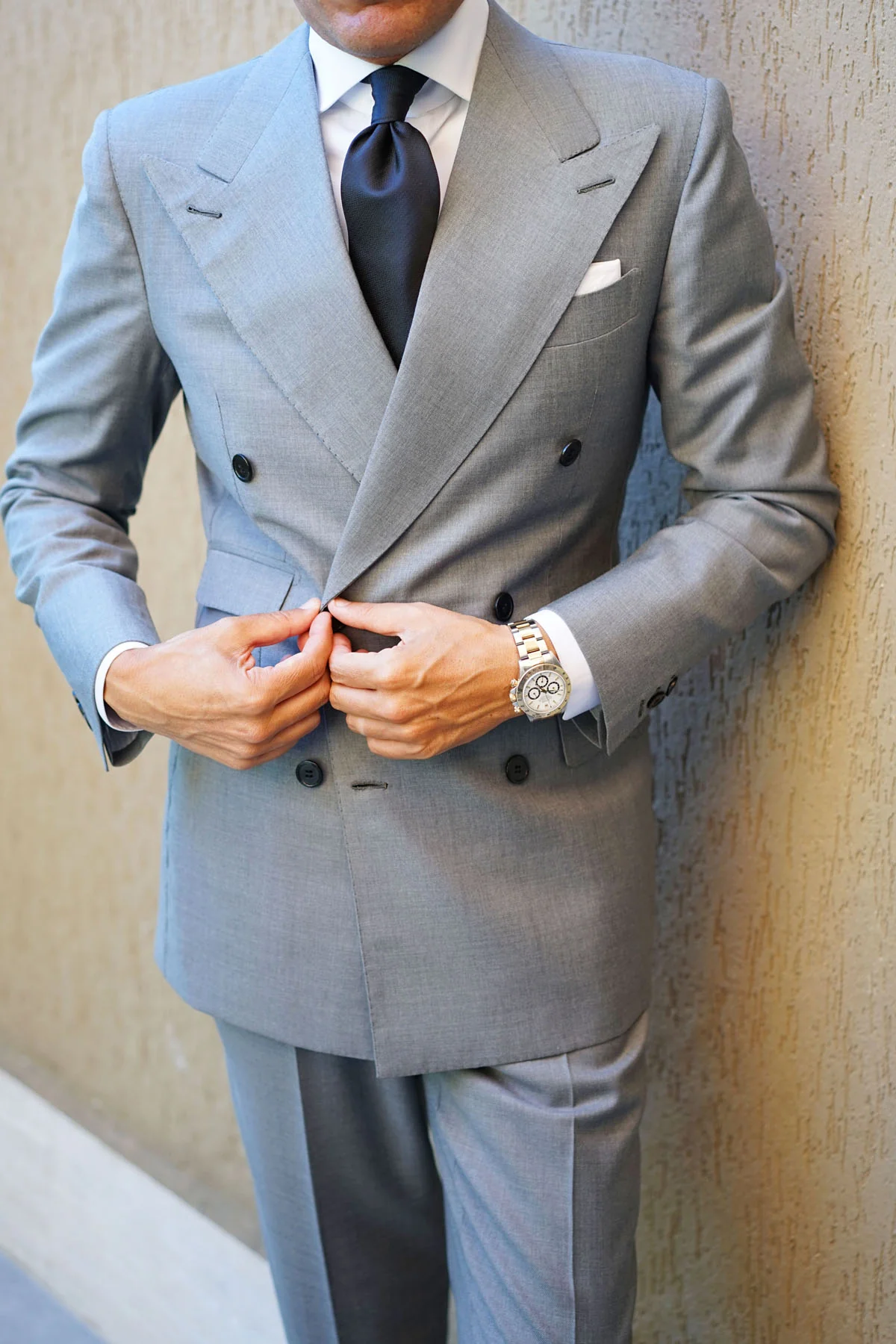 Onyx Black Herringbone Necktie - Image 5