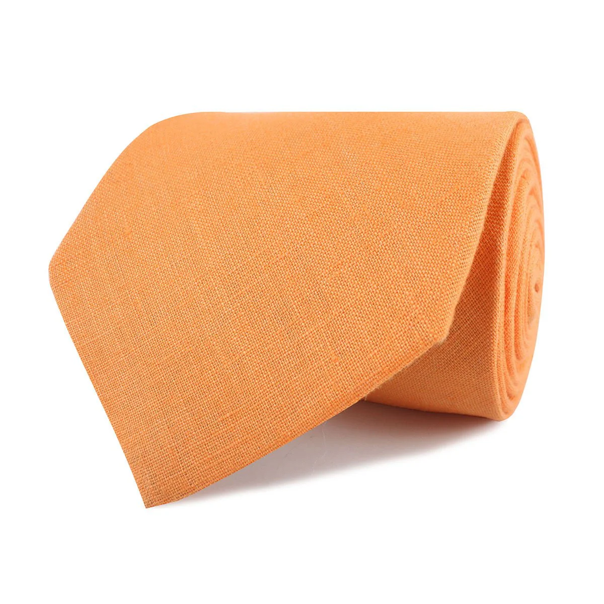Orange Amber Slub Linen Necktie - Image 2