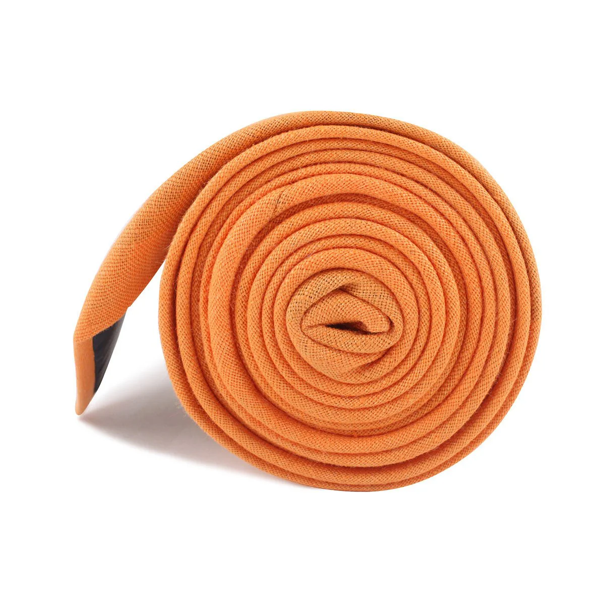 Orange Amber Slub Linen Necktie - Image 4