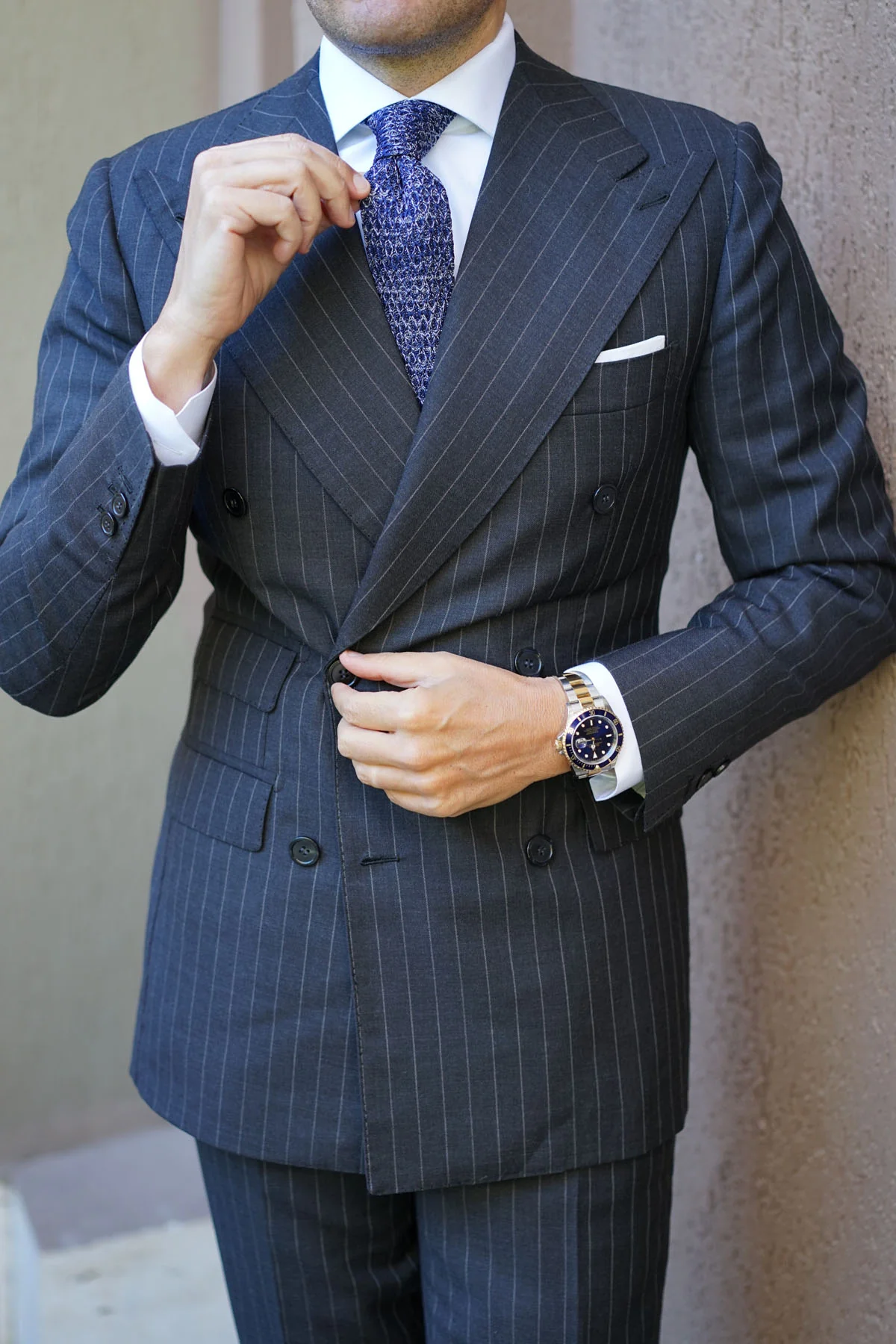 Pacino Blue Tweed Knitted Tie - Image 7