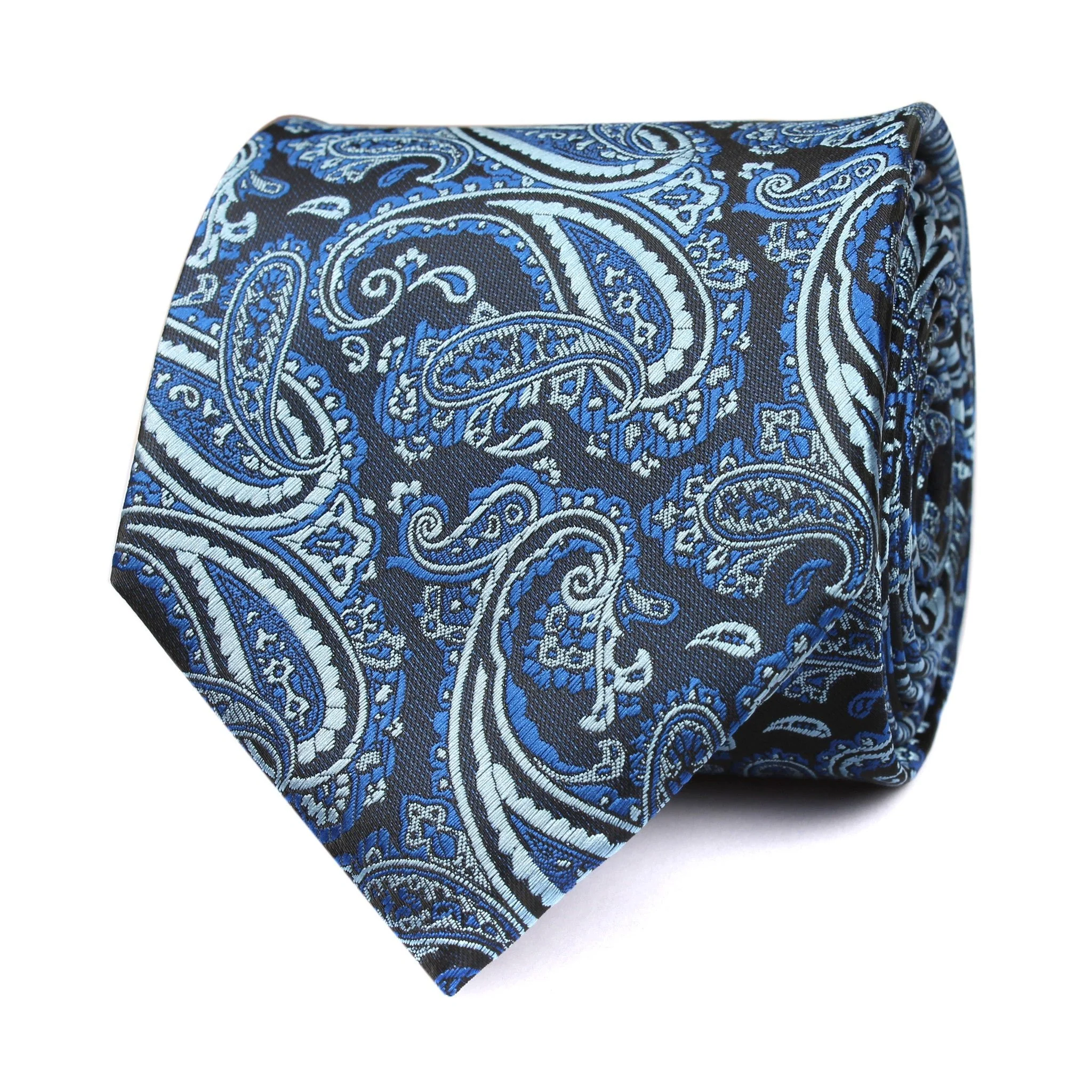 Paisley Black and Blue Tie - Image 2