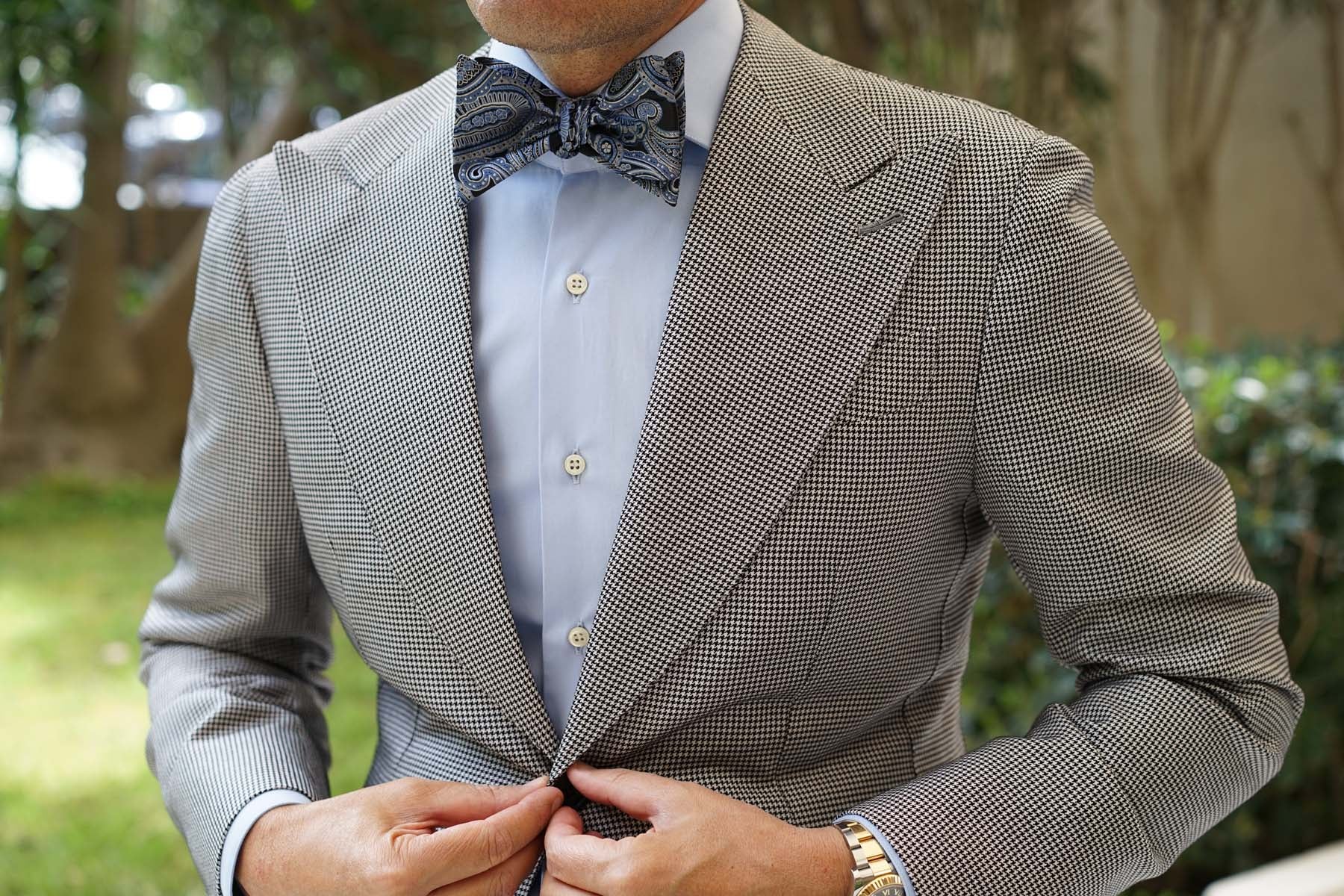 Paisley Blue - Bow Tie (Untied) - Image 4