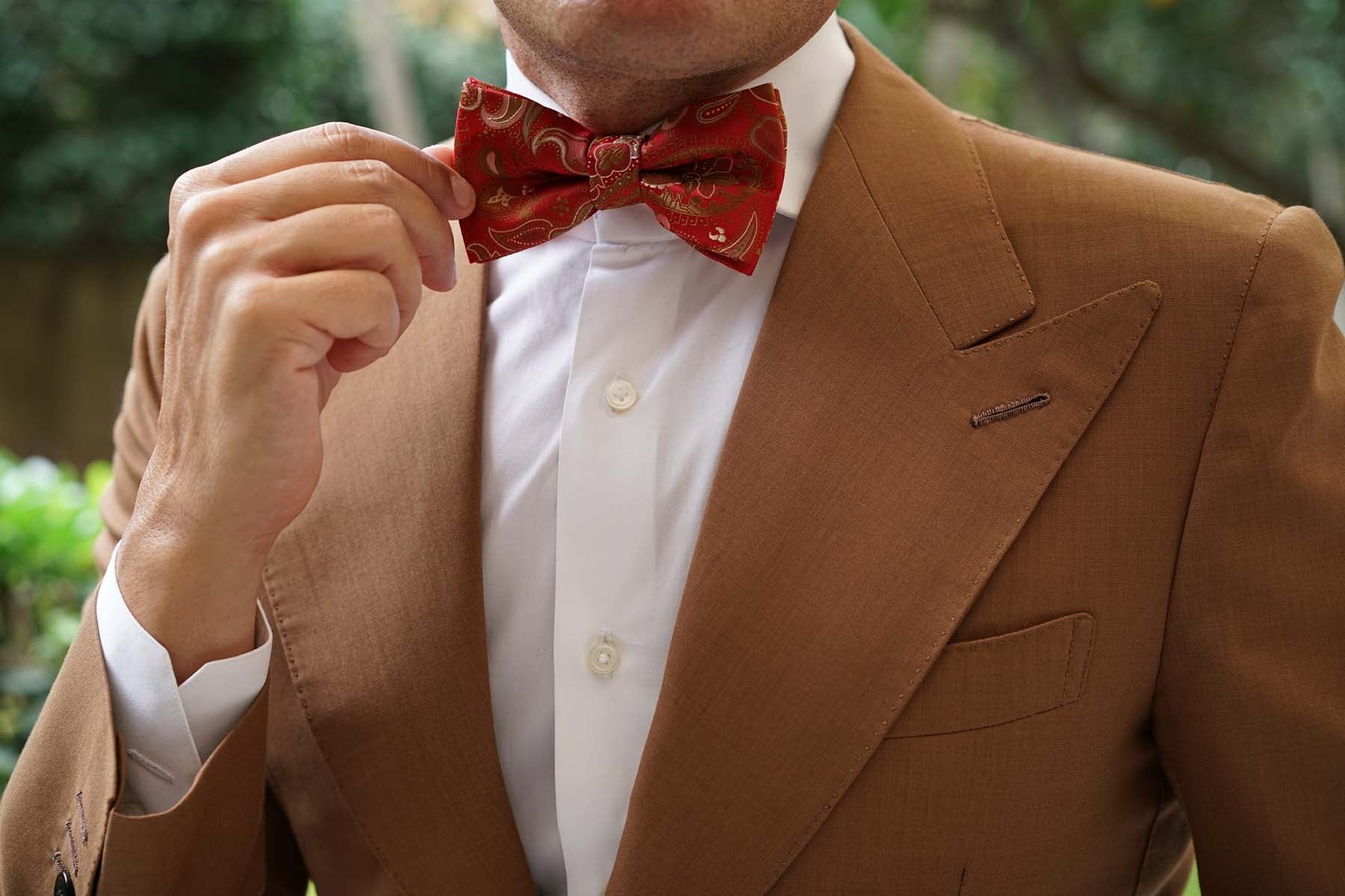 Paisley Maroon with Brown Bow Tie - Image 3