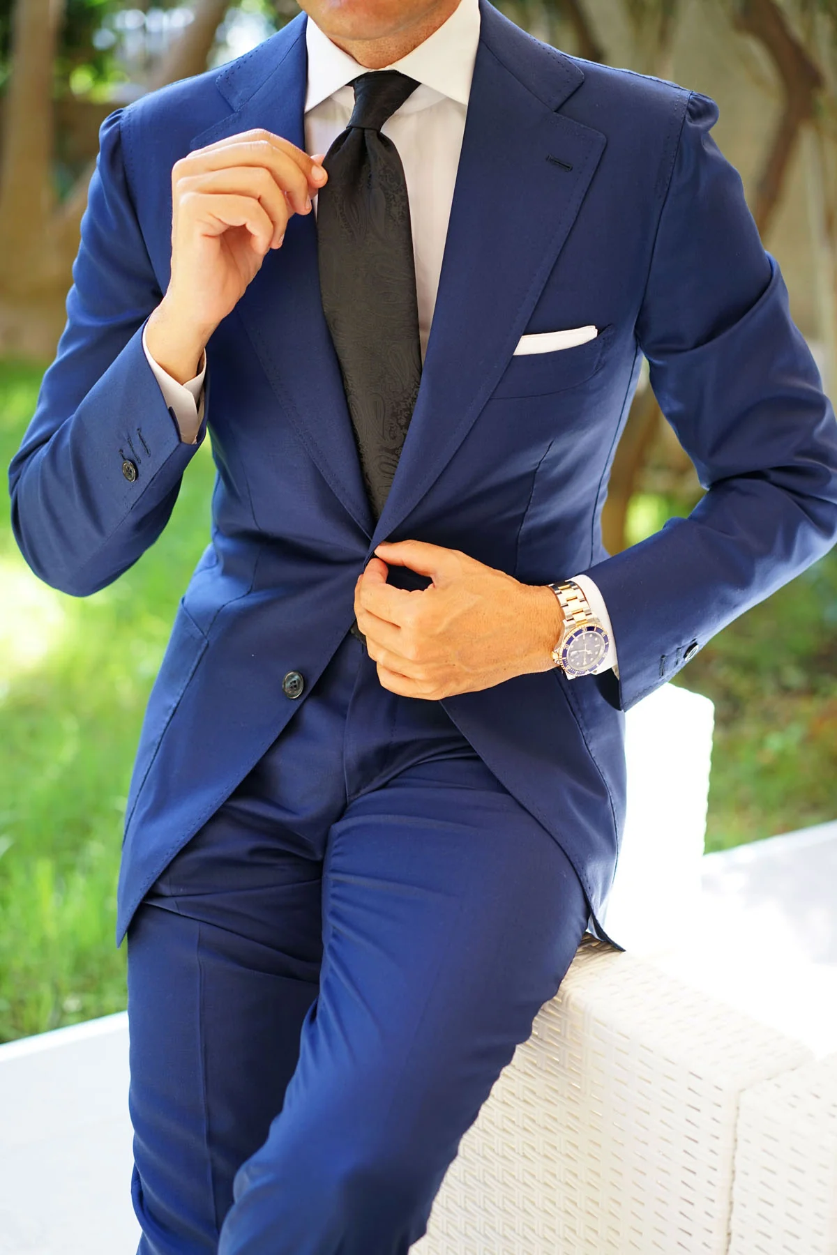 Paisley Midnight Black Necktie - Image 10