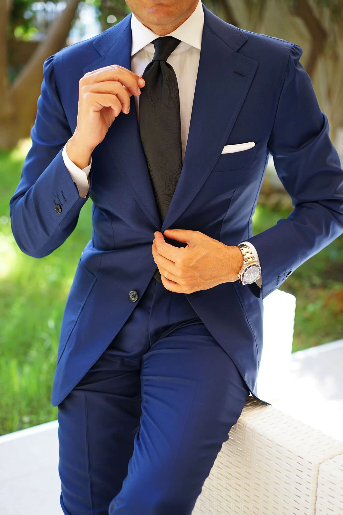 Paisley Midnight Black Necktie - Image 12