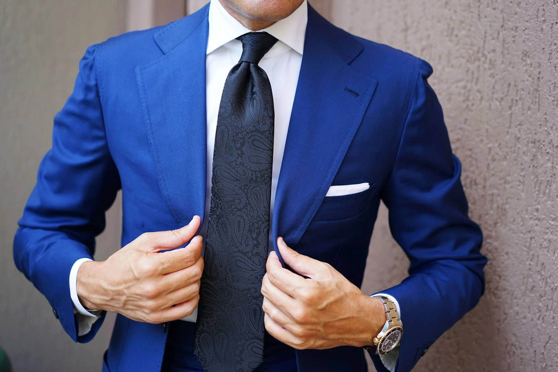 Paisley Midnight Black Necktie - Image 14