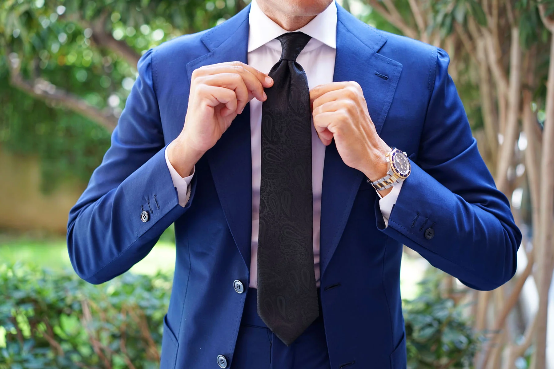 Paisley Midnight Black Necktie - Image 15