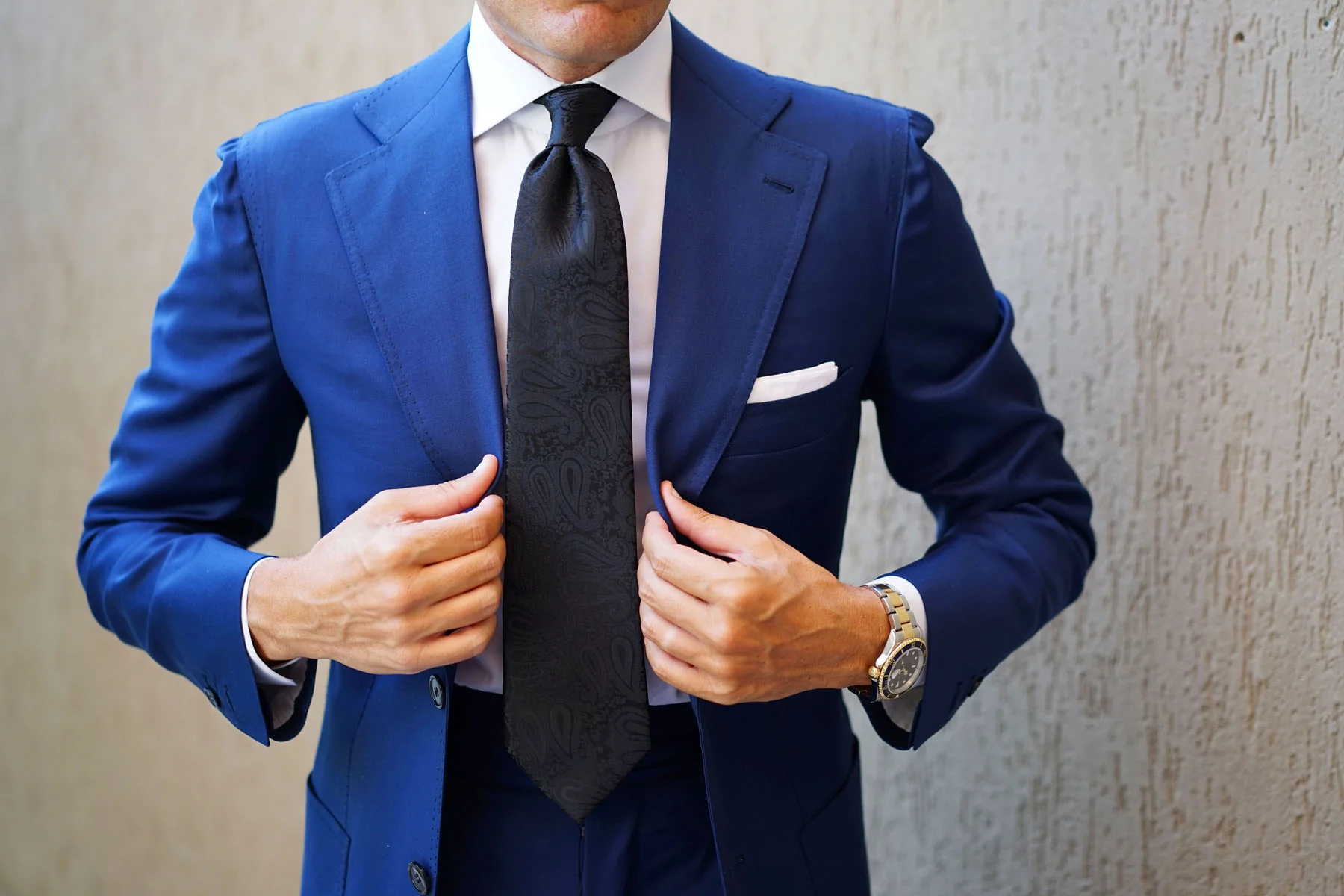 Paisley Midnight Black Necktie - Image 16
