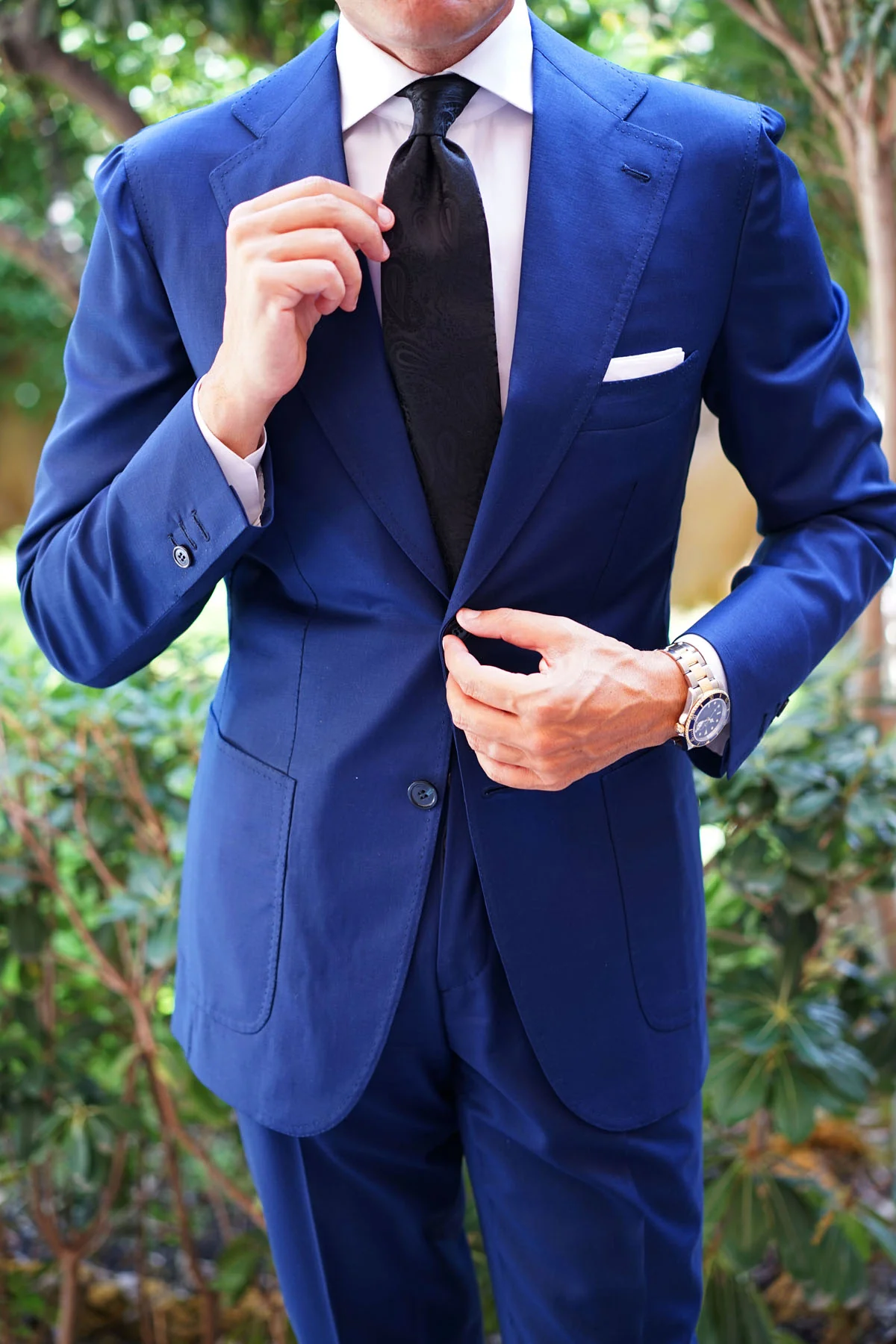 Paisley Midnight Black Necktie - Image 19