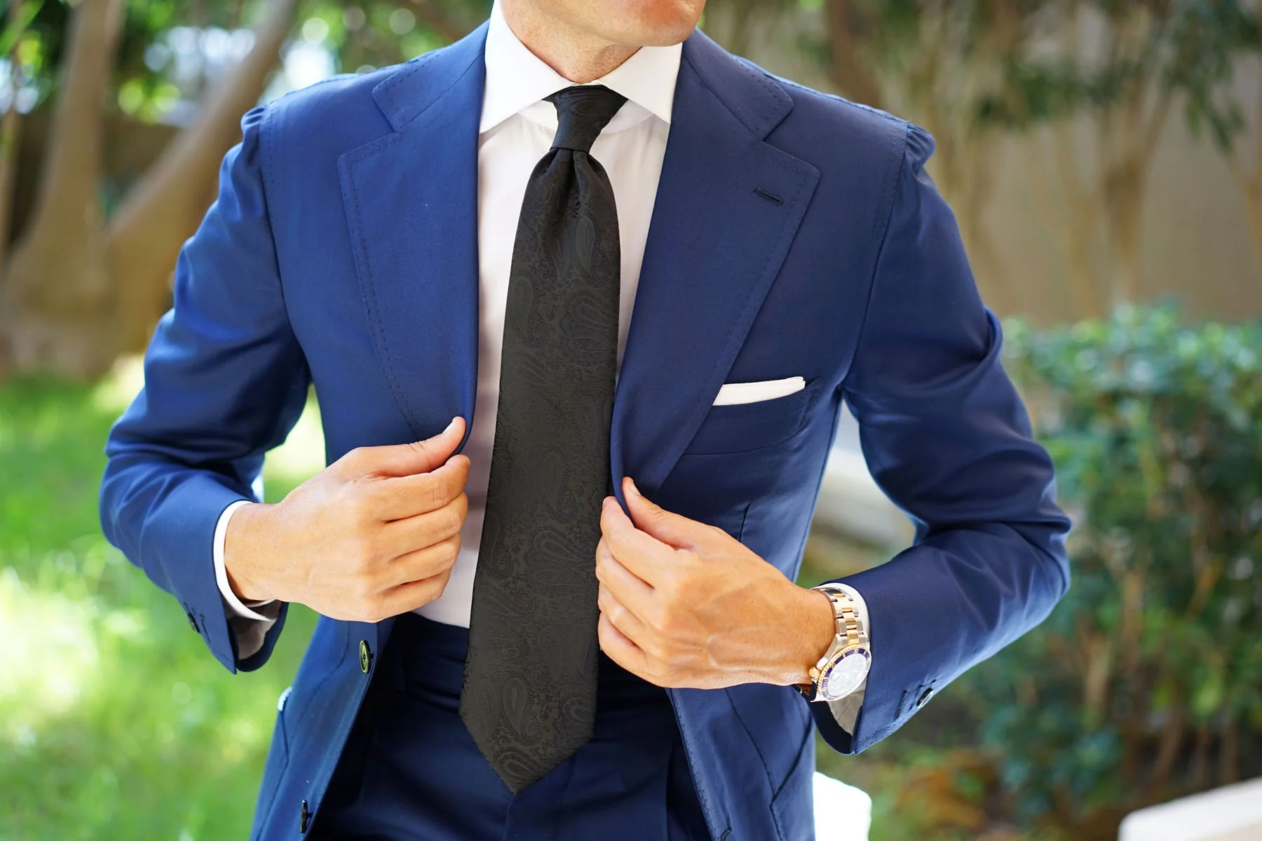 Paisley Midnight Black Necktie - Image 6
