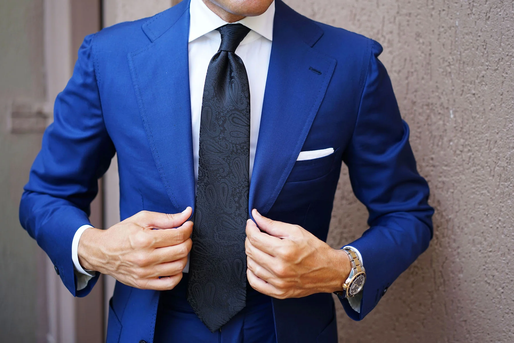 Paisley Midnight Black Necktie - Image 9