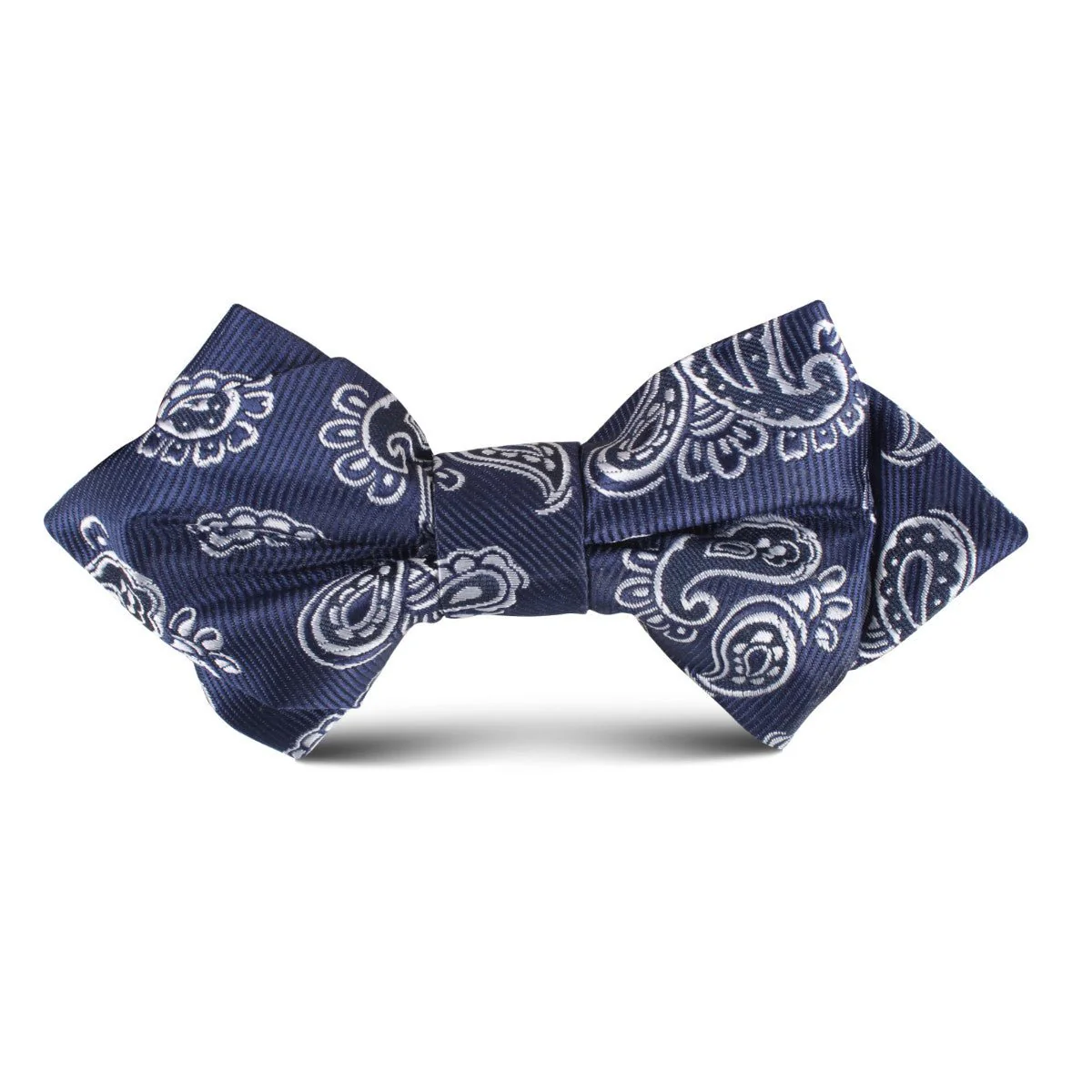 Paisley Navy Blue Kids Diamond Bow Tie