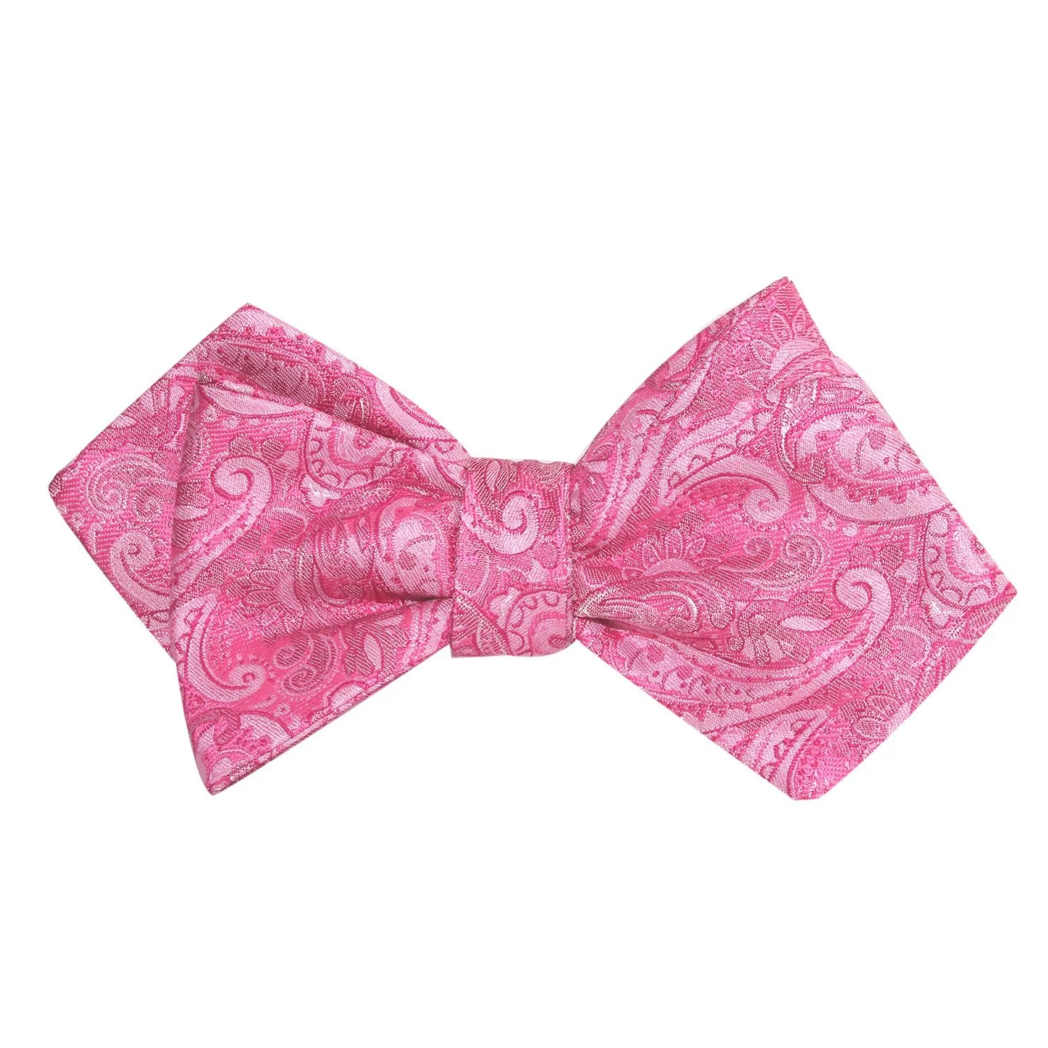 Paisley Pink Self Tie Diamond Tip Bow Tie - Image 2