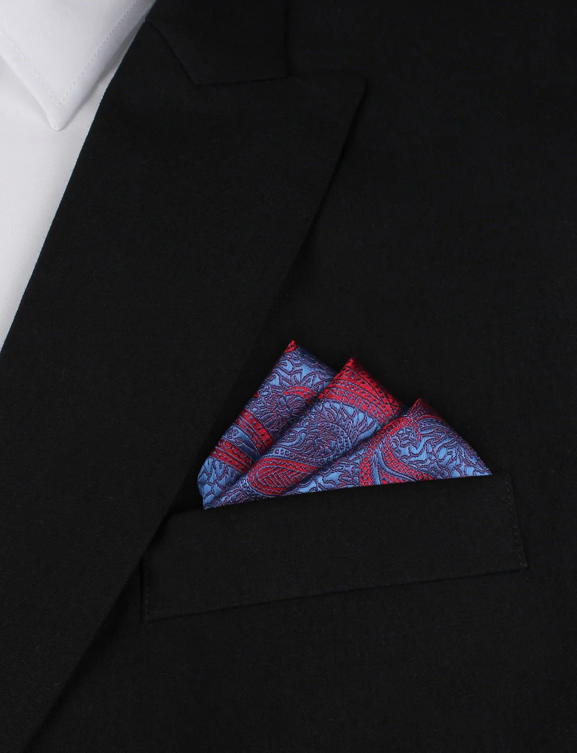 Paisley Purple and Red - Pocket Square - Image 3