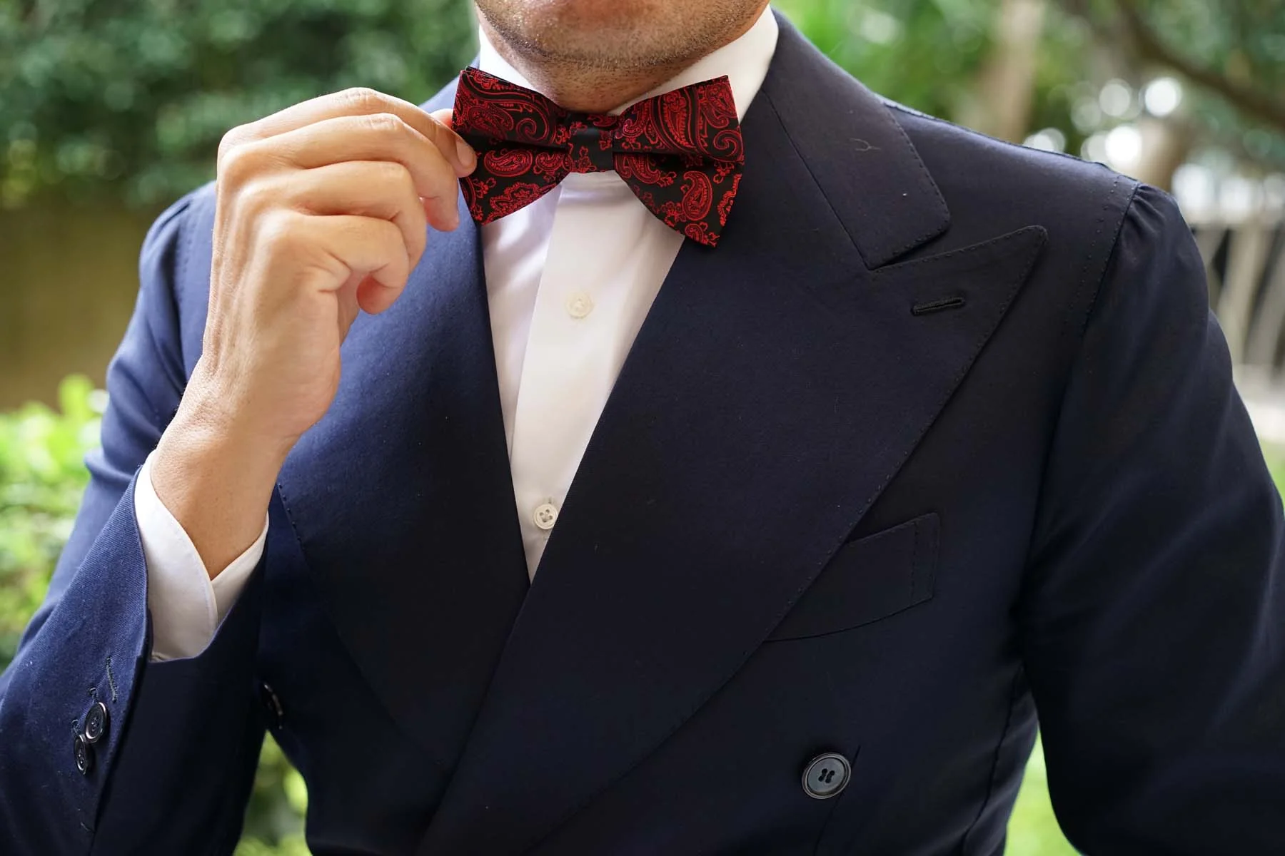 Paisley Red and Black Bow Tie - Image 5