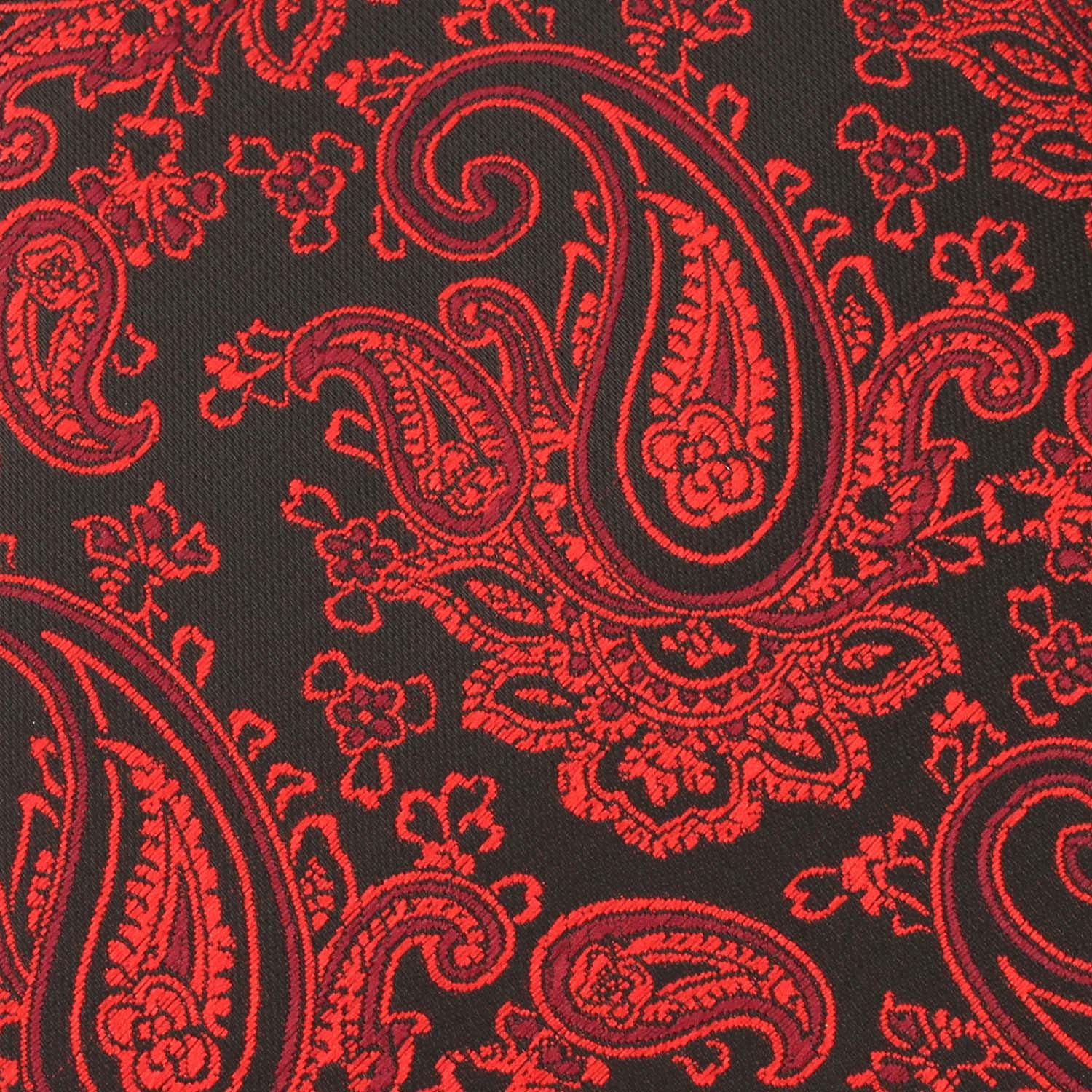 Paisley Red and Black Pocket Square - Image 2