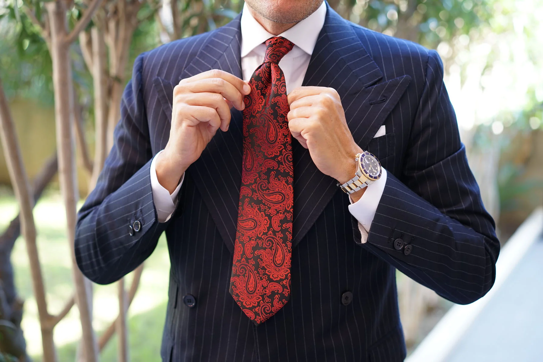 Paisley Red and Black Tie - Image 14