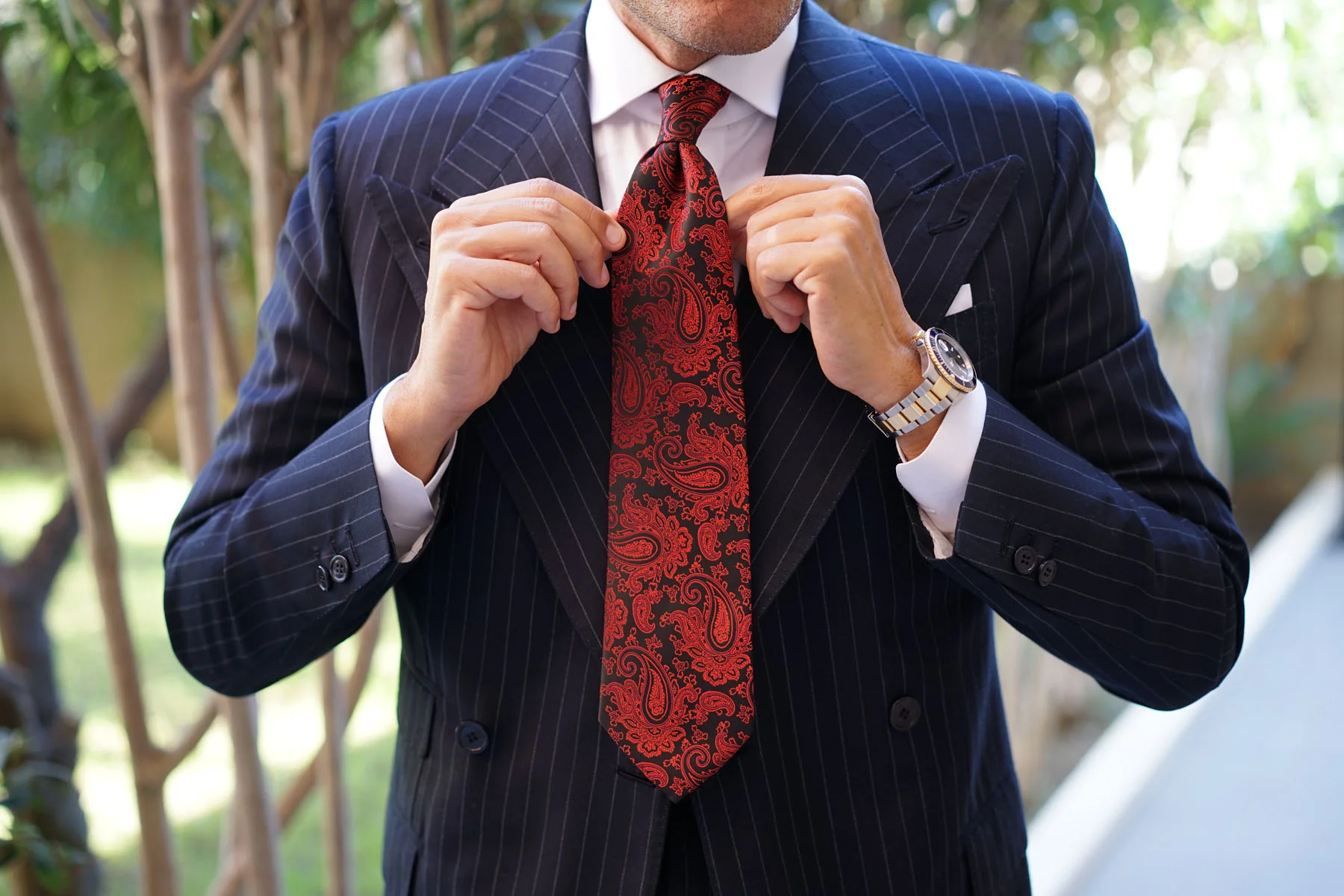 Paisley Red and Black Tie - Image 8