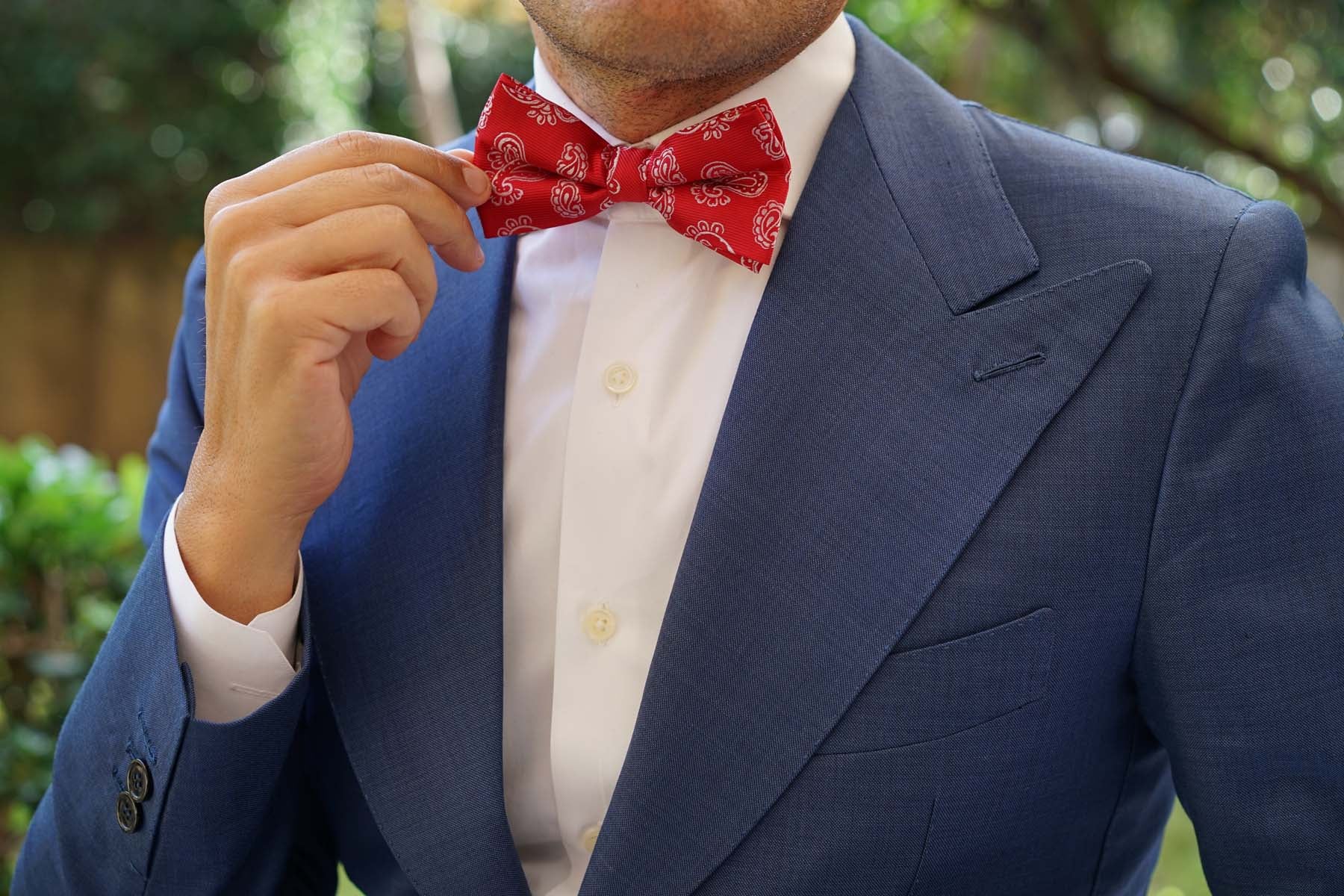 Paisley Red Bow Tie - Image 5