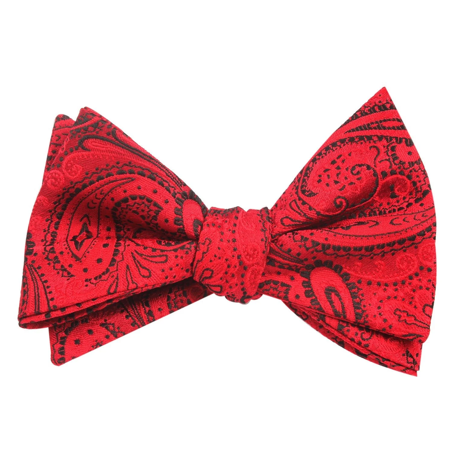 Paisley Red Maroon with Black - Bow Tie (Untied) - Image 2