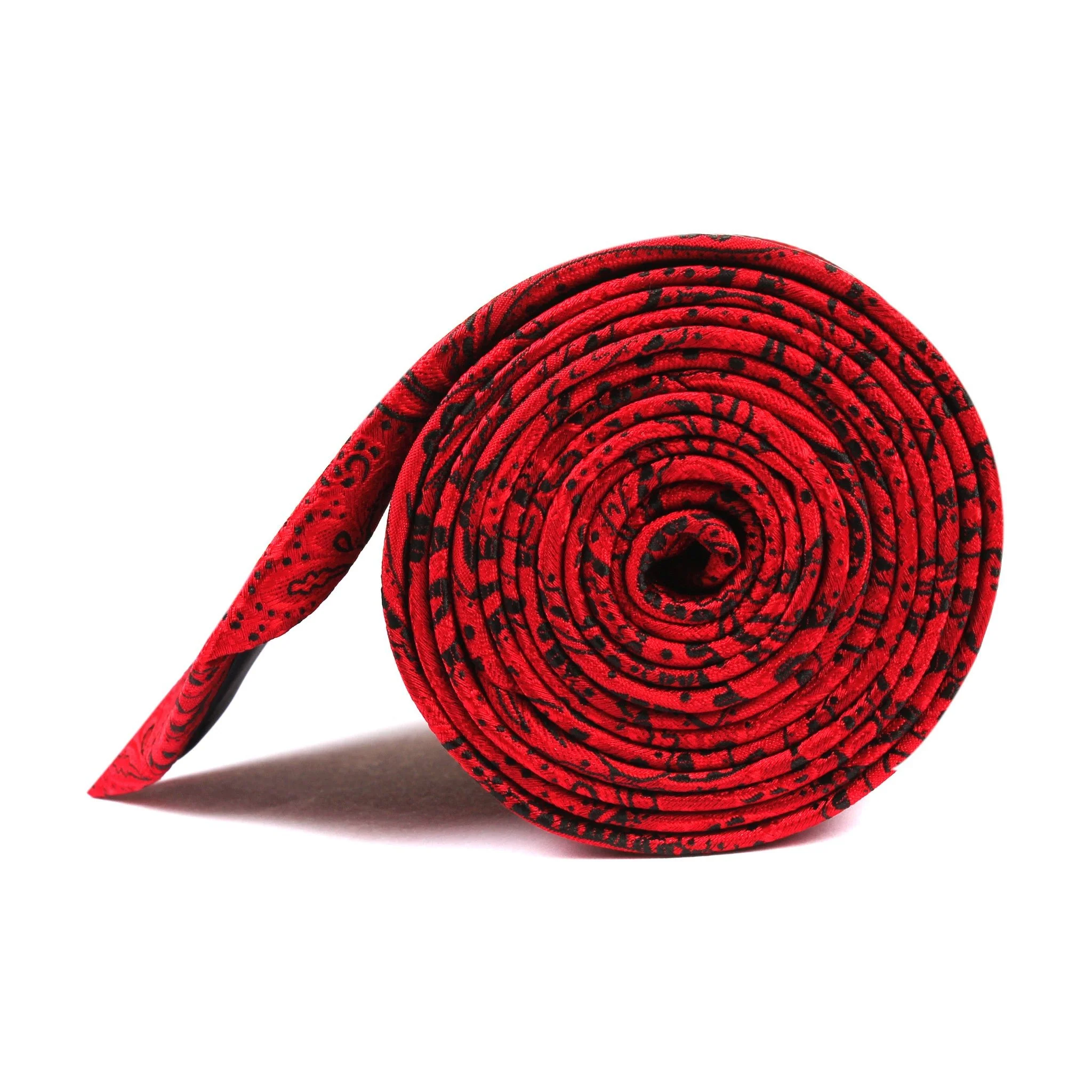 Paisley Red Maroon with Black Tie - Image 4