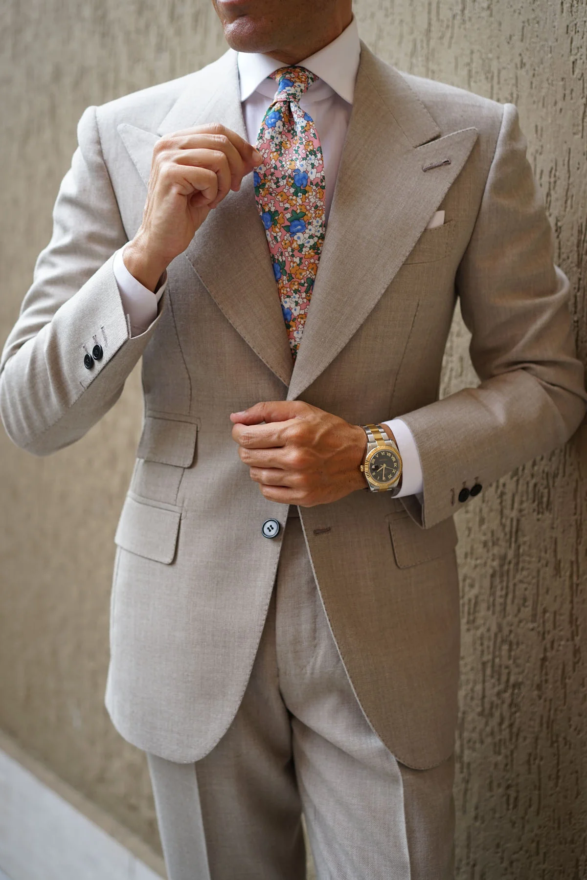 Panama Pink Floral Necktie - Image 10