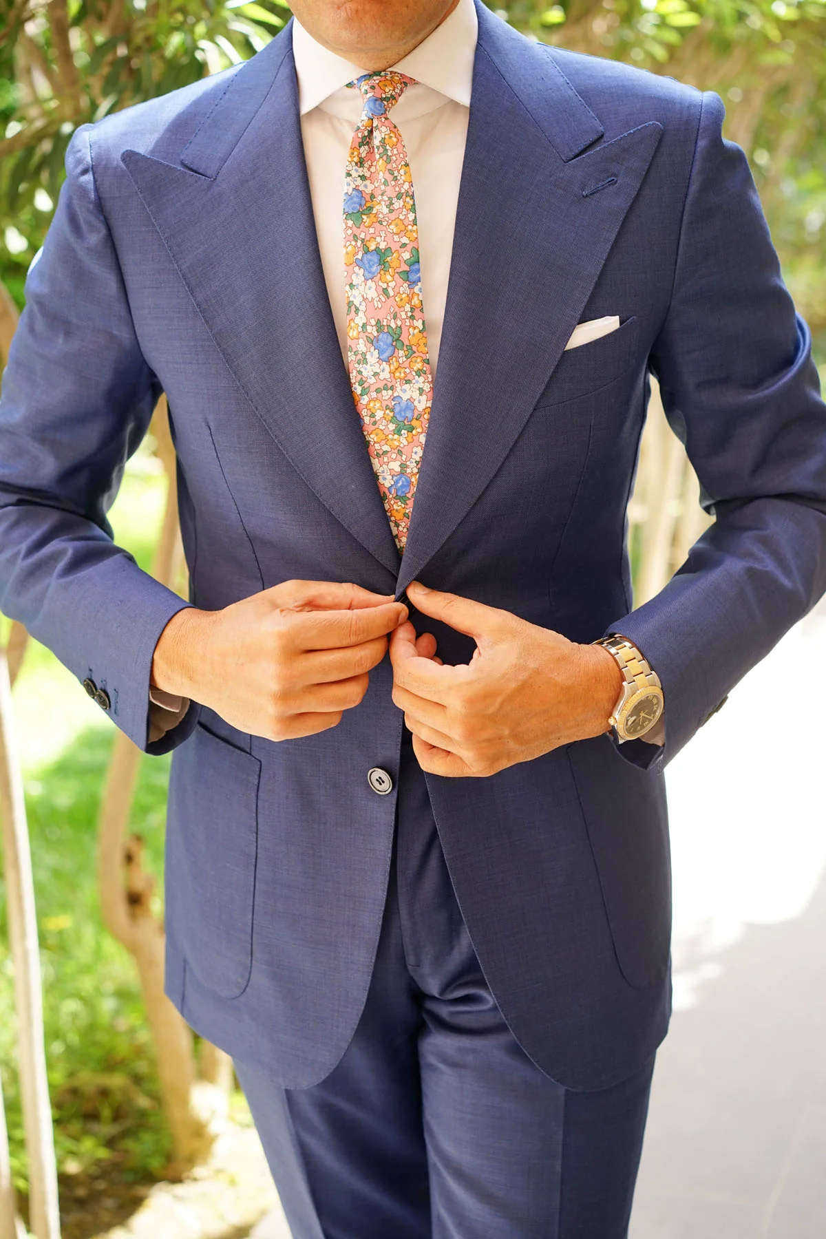 Panama Pink Floral Skinny Tie - Image 5