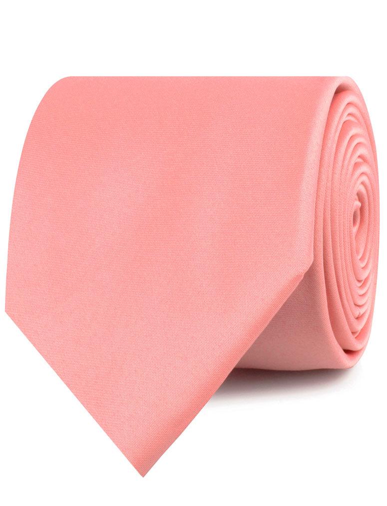 Parfait Coral Satin Necktie - Image 2