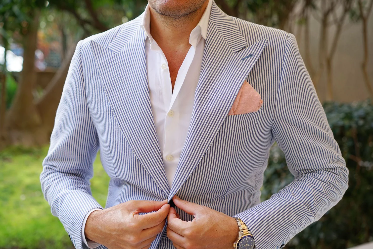 Paris Blush Pink Textured Vintage Linen Pocket Square - Image 3