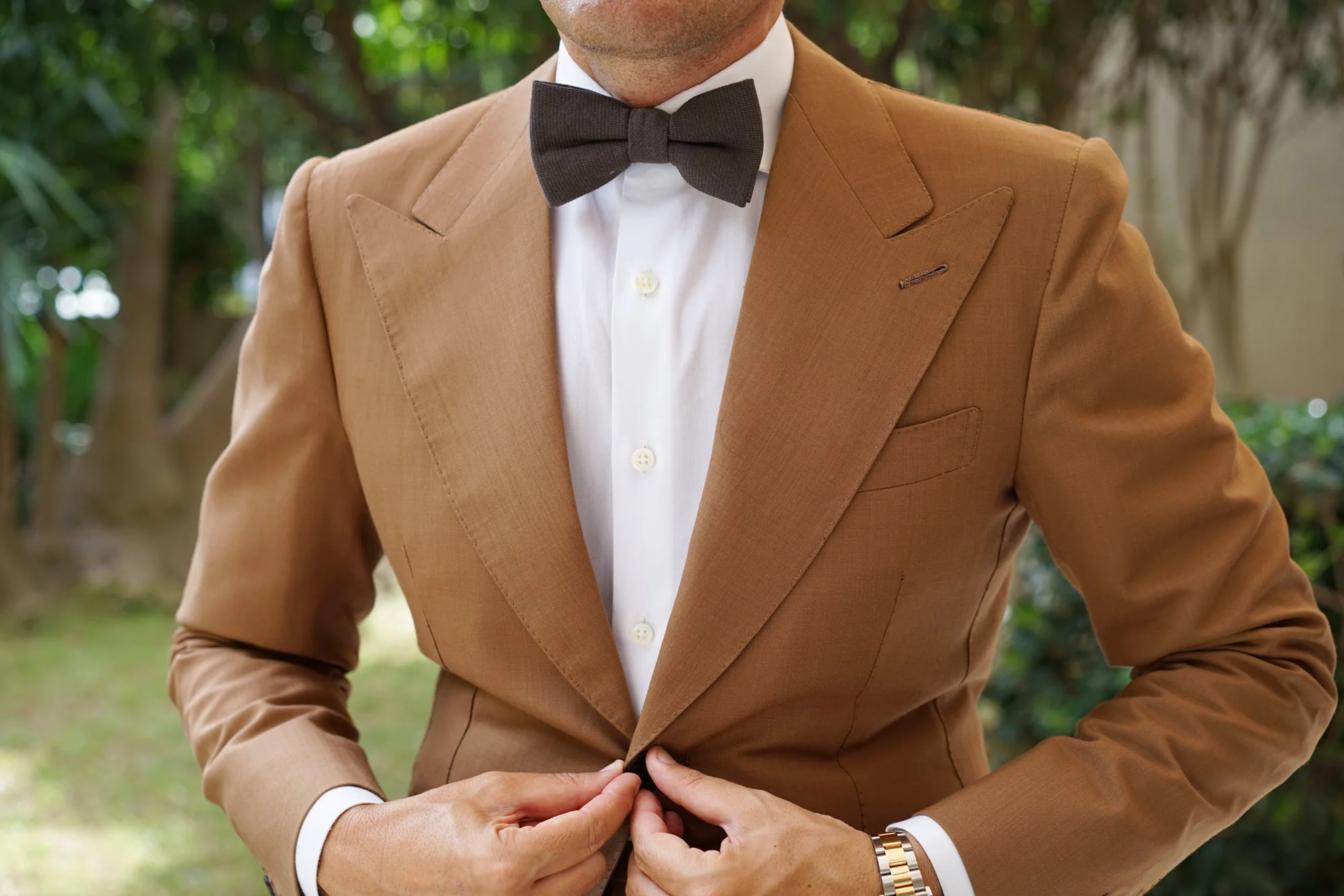 Paros Charcoal Linen Bow Tie - Image 7