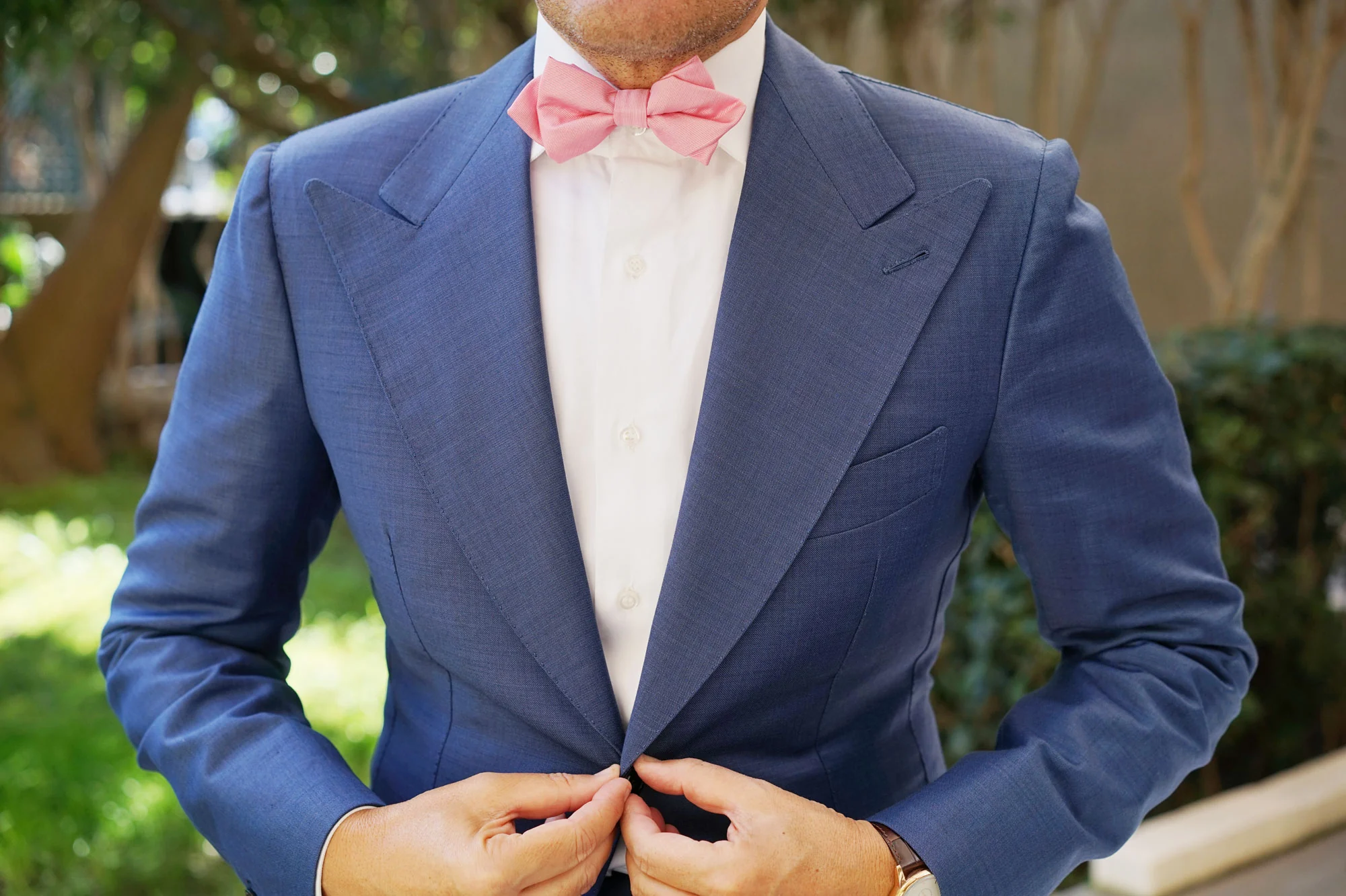 Pastel Pink Diamond Bow Tie - Image 3