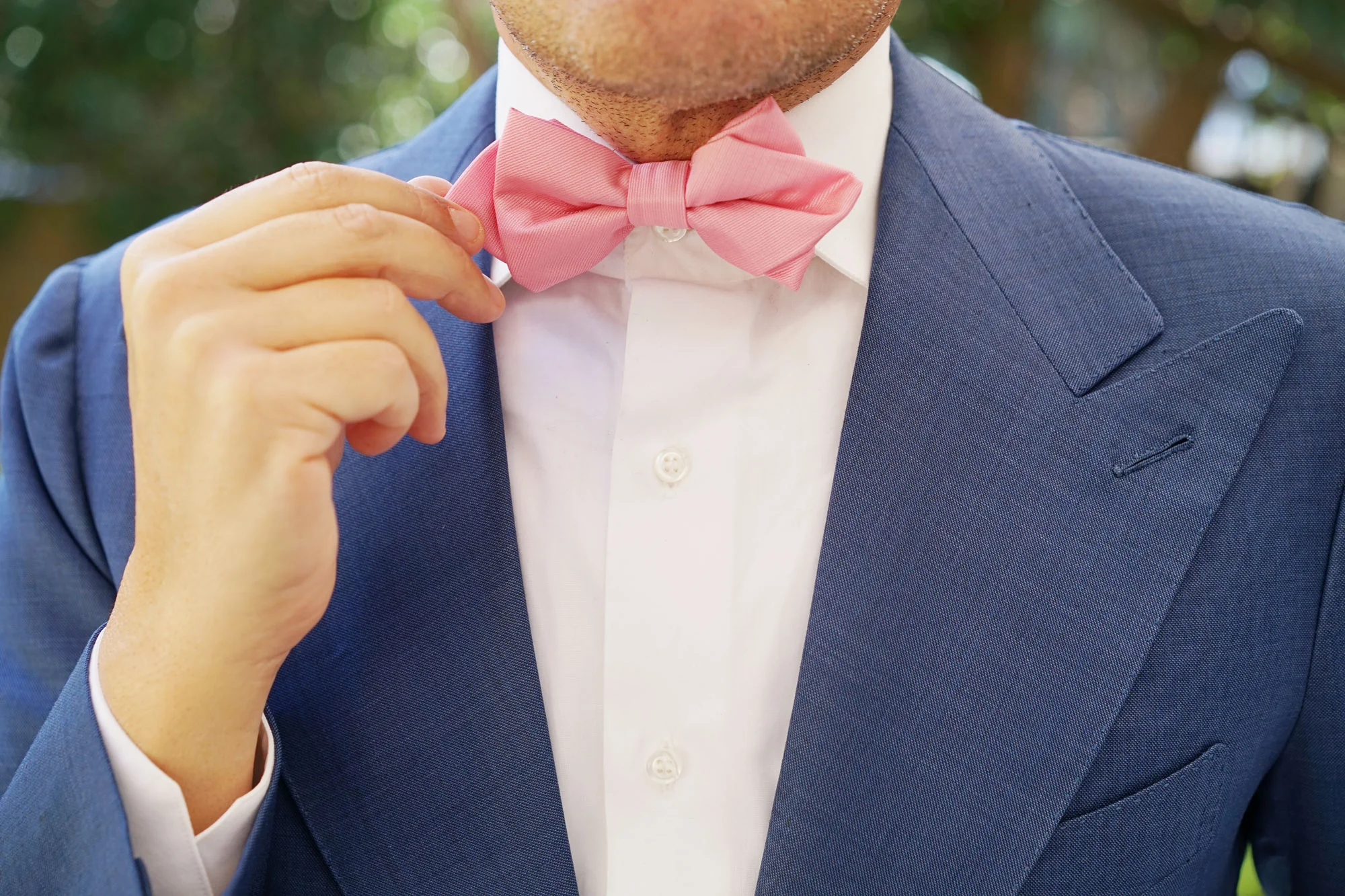 Pastel Pink Diamond Bow Tie - Image 6