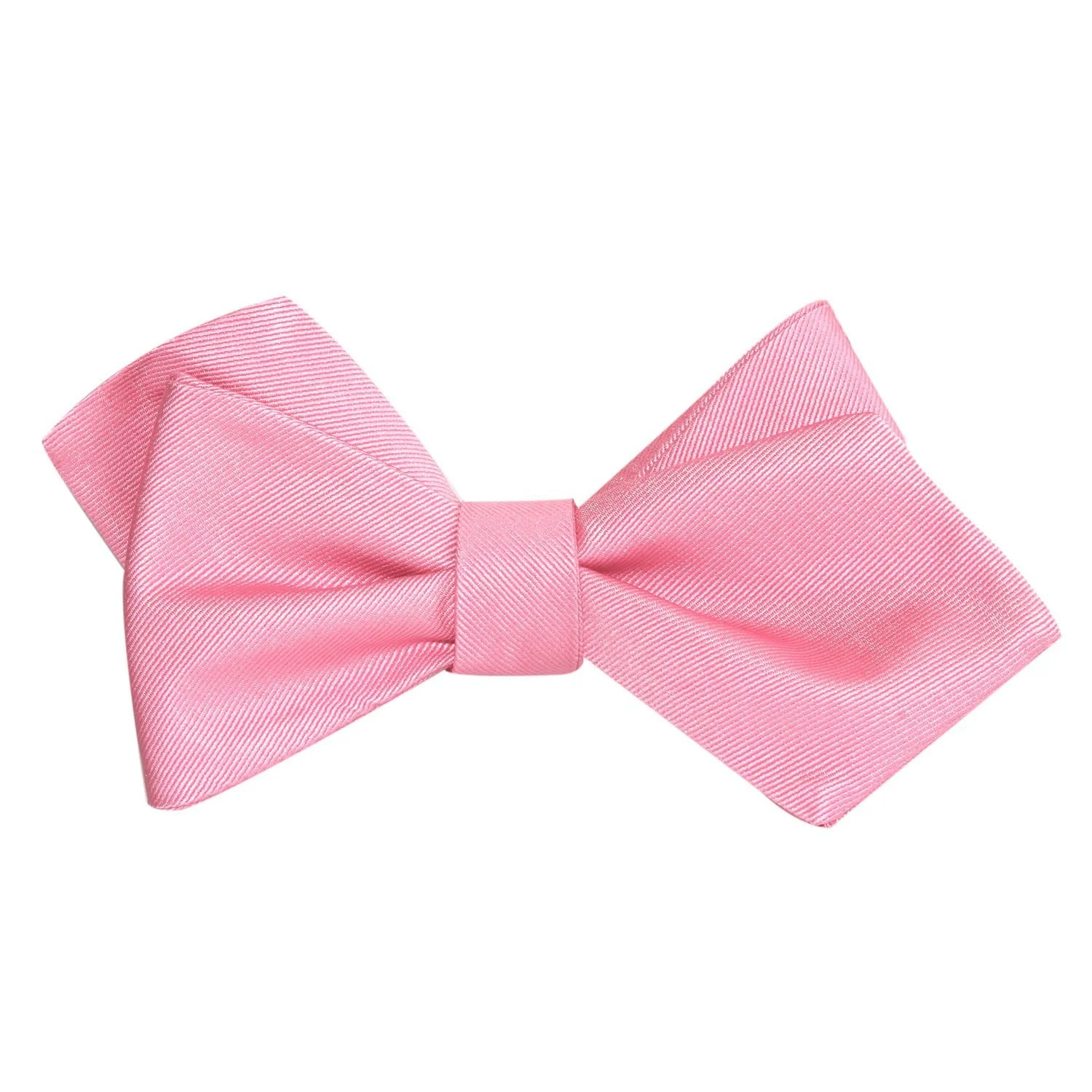 Pastel Pink Self Tie Diamond Tip Bow Tie - Image 2