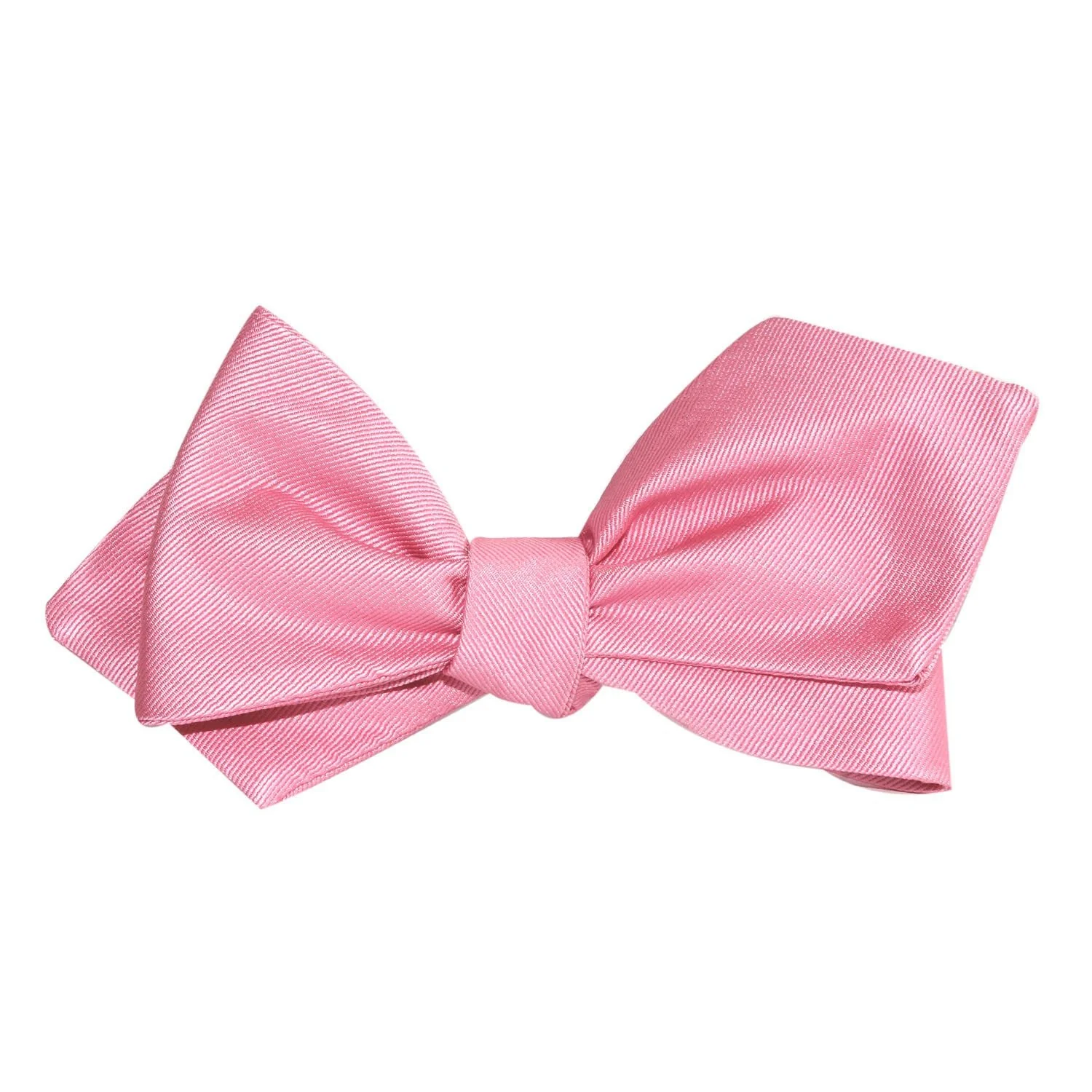Pastel Pink Self Tie Diamond Tip Bow Tie - Image 4