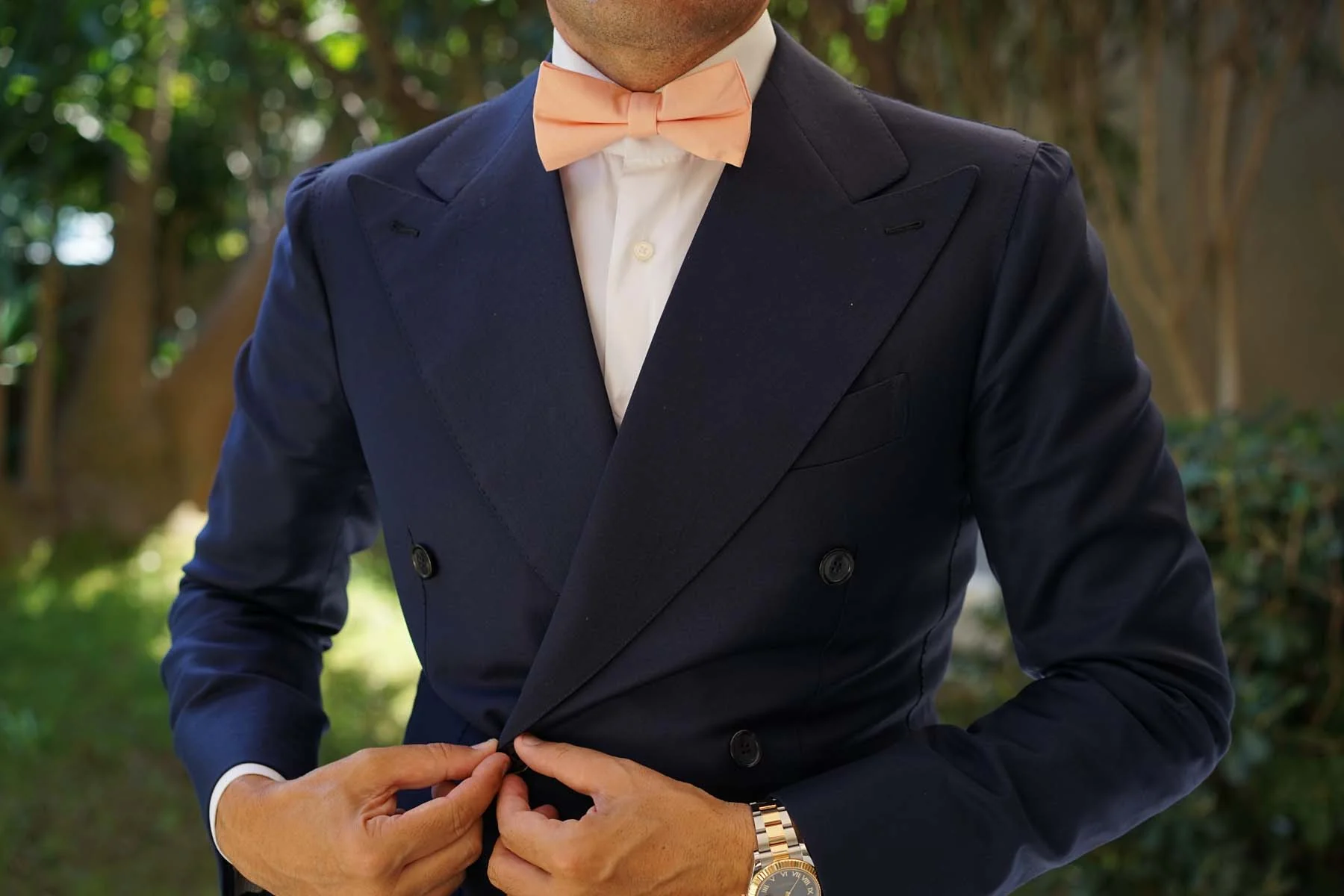 Peach Cotton Bow Tie - Image 6