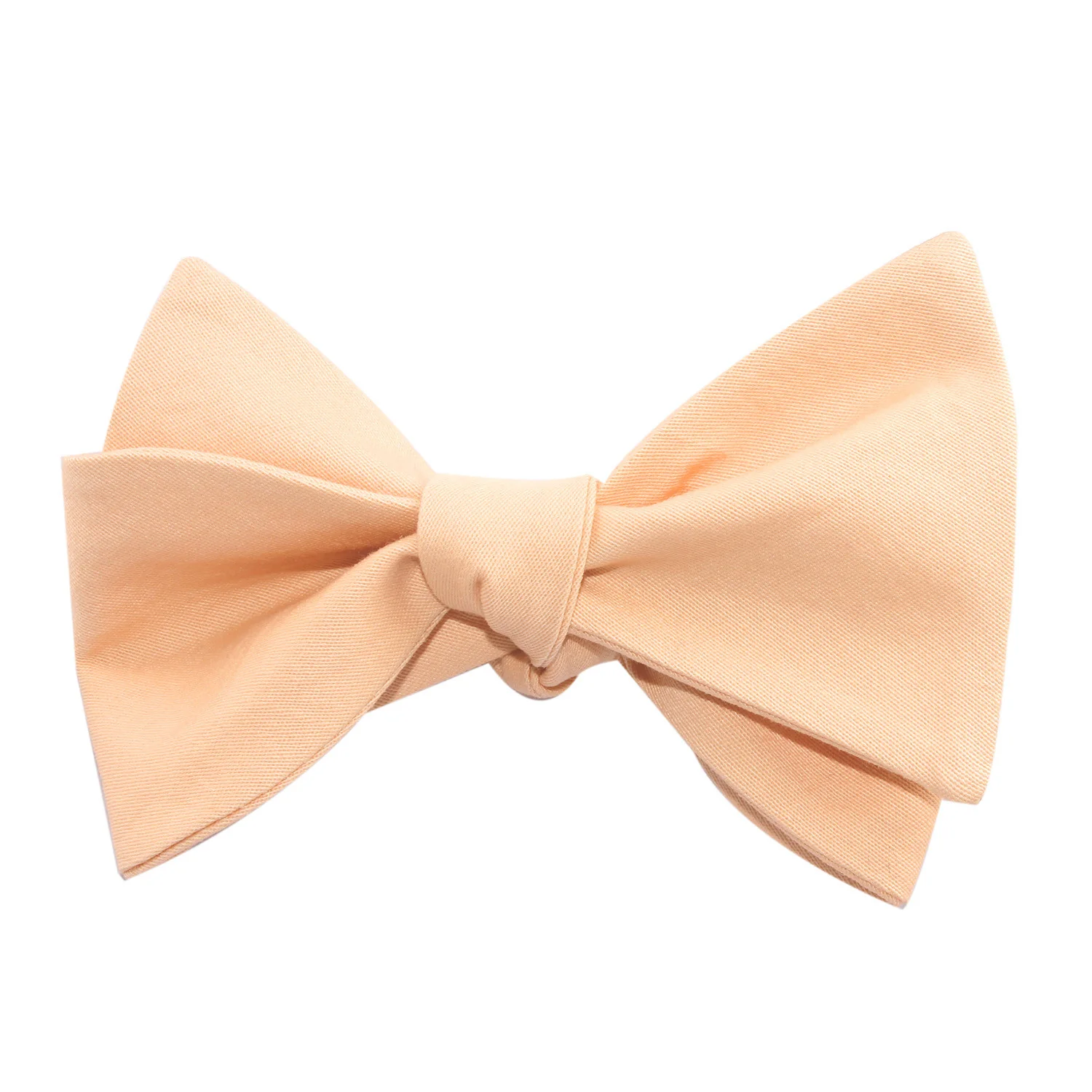 Peach Cotton Self Tie Bow Tie - Image 3