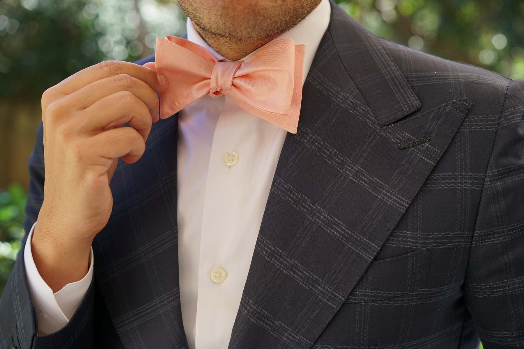 Peach Grain Self Bow Tie - Image 10