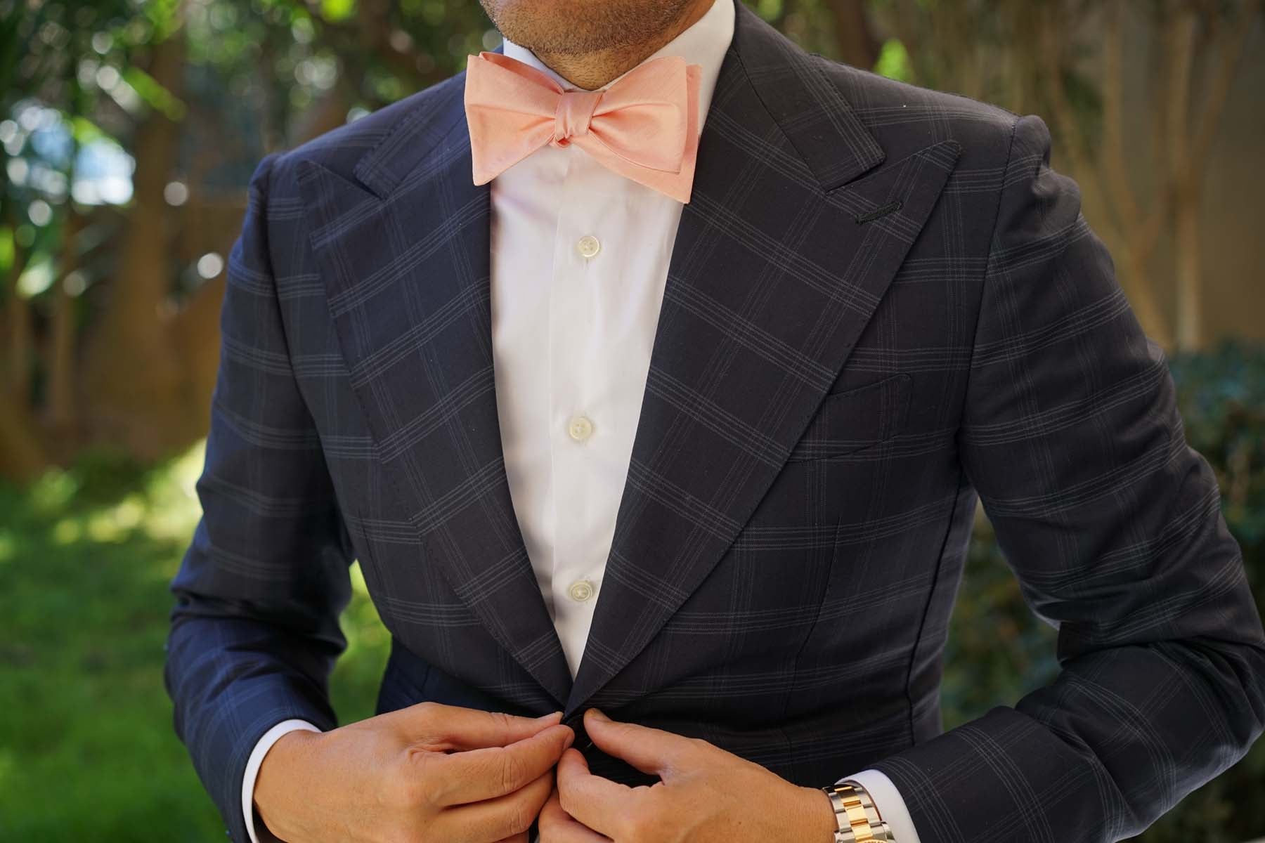 Peach Grain Self Bow Tie - Image 11